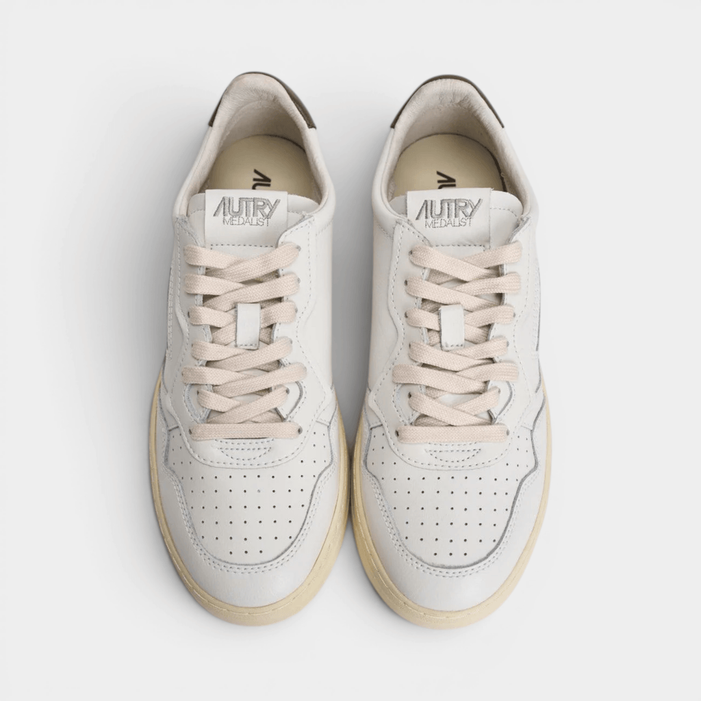 AUTRY - Autry Sneakers Medalist in pelle - Bianco e Marrone/9 - Hubert Humangoods