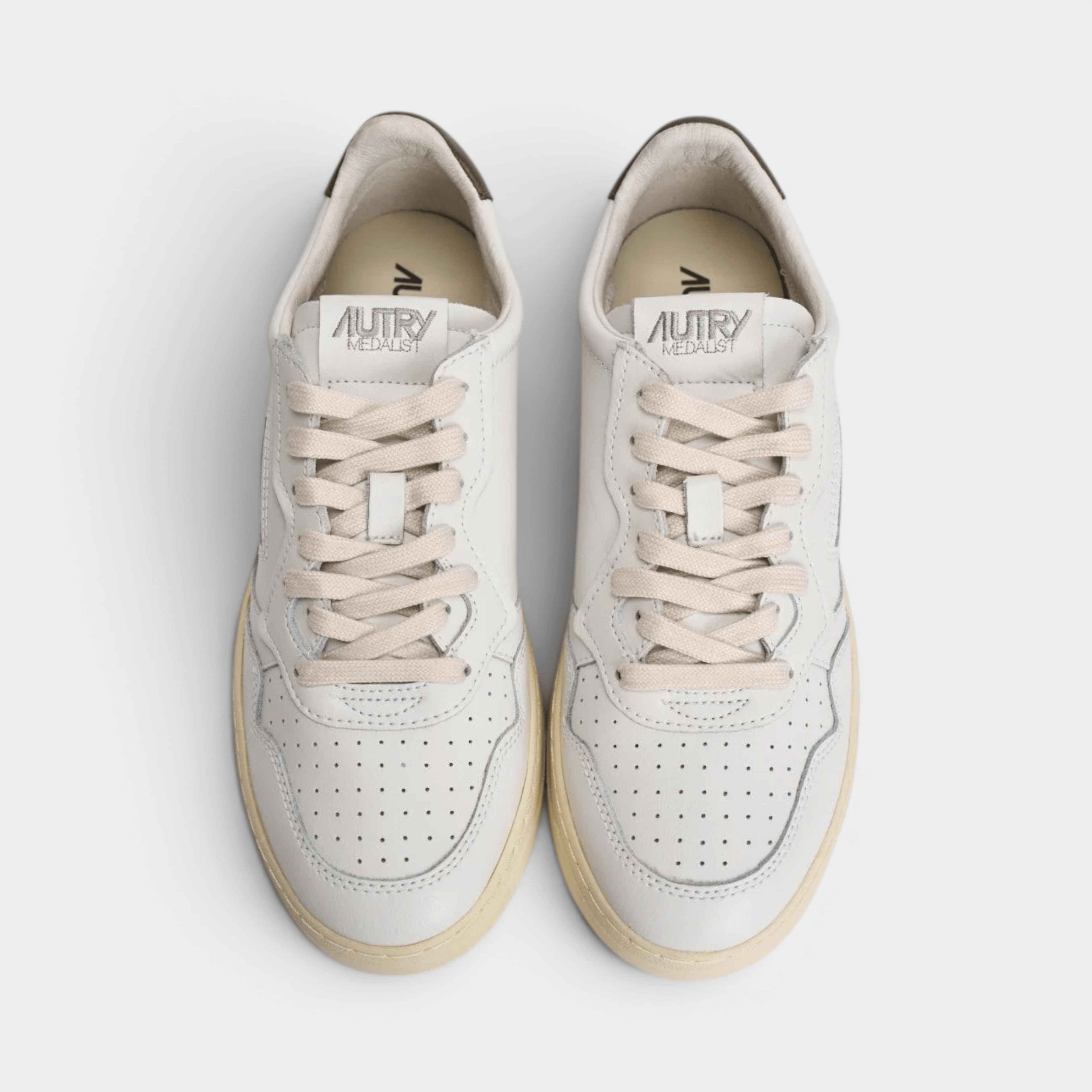 AUTRY - Autry Sneakers Medalist in pelle - Bianco e Marrone/9 - Hubert Humangoods