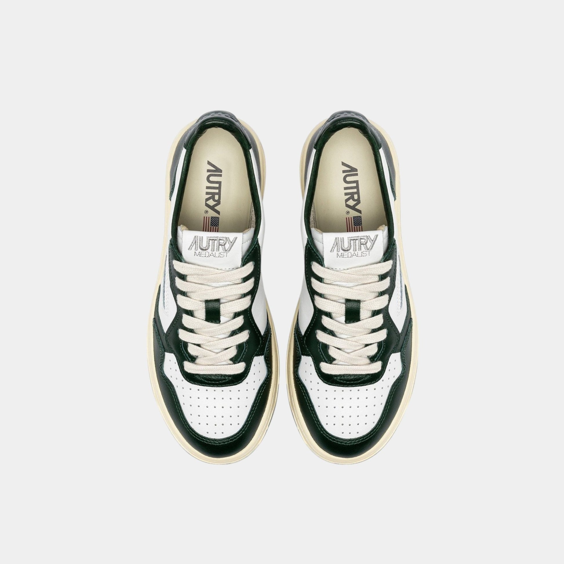 AUTRY Autry Sneakers Medalist in pelle - Bianco/Verde - Hubert Humangoods