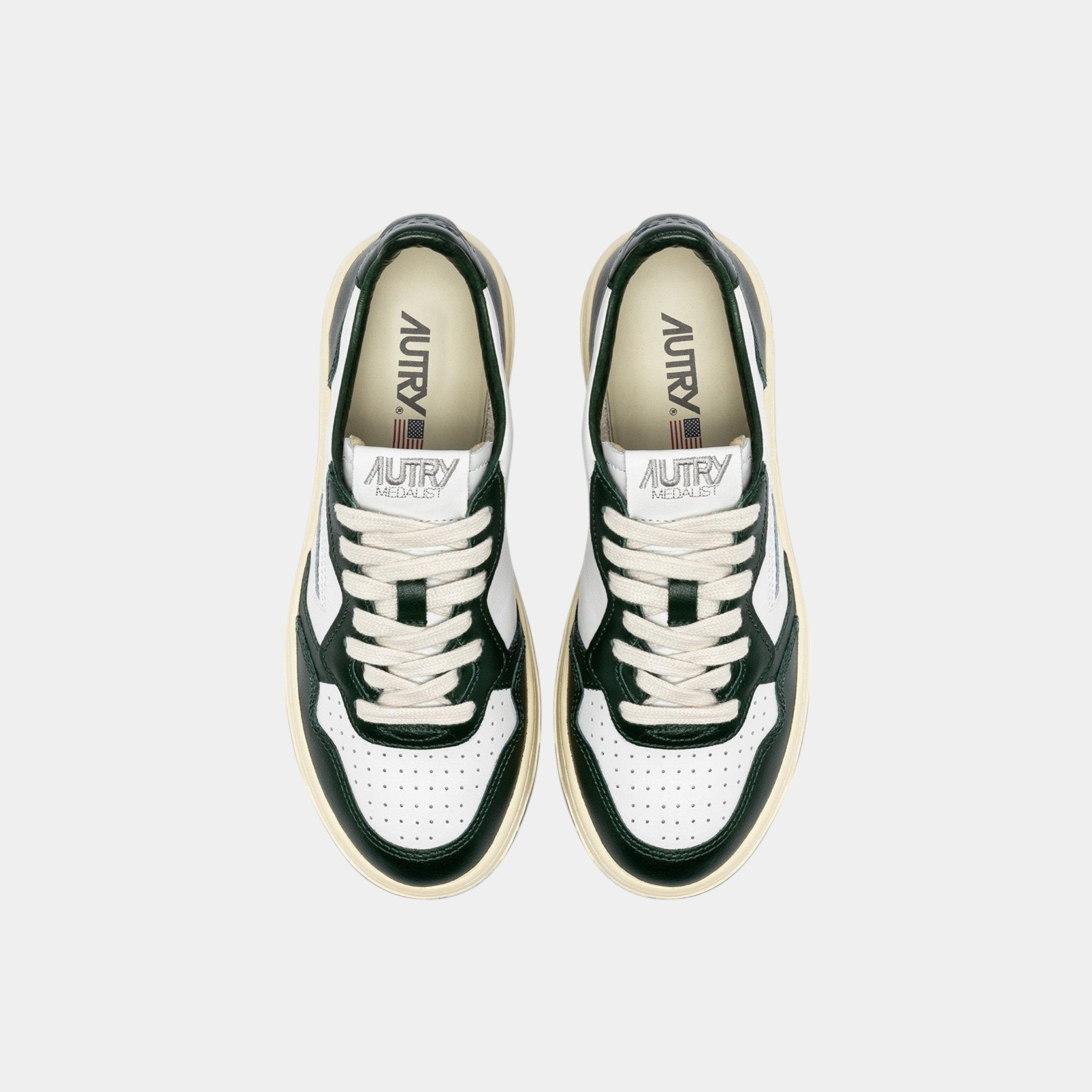 AUTRY Autry Sneakers Medalist in pelle - Bianco/Verde - Hubert Humangoods