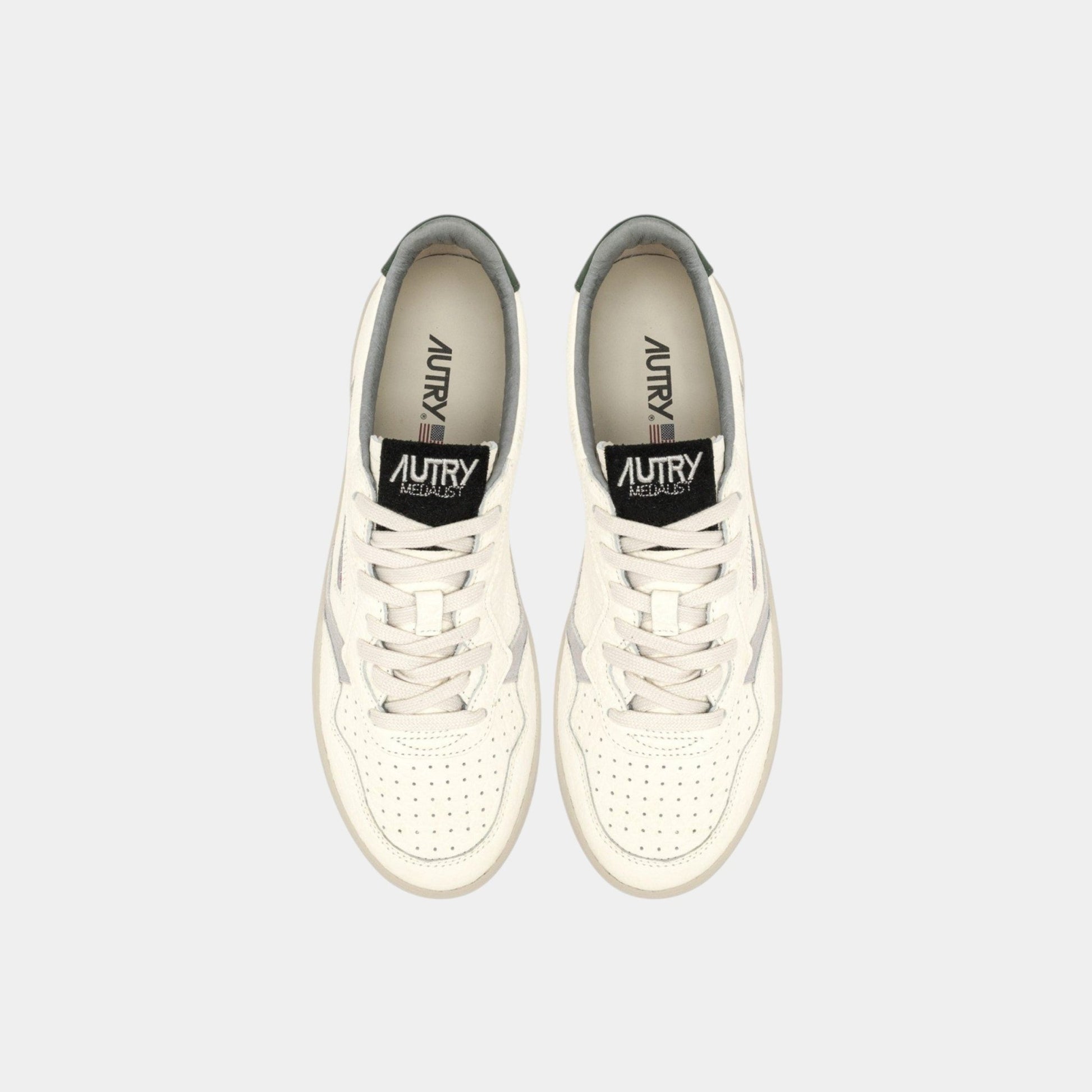 AUTRY Autry Sneakers Medalist in pelle con dettagli - Bianco/Verde - Hubert Humangoods