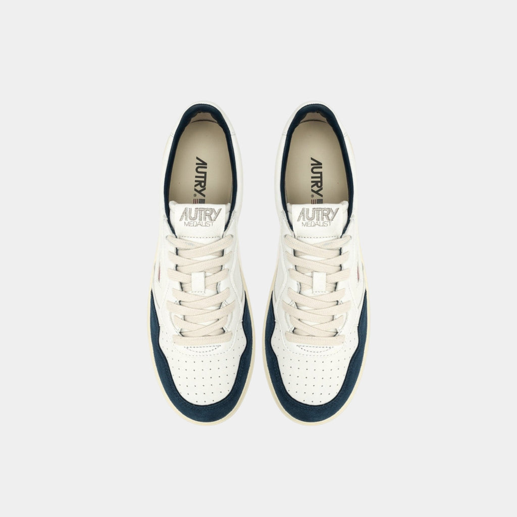 AUTRY Autry Sneakers Medalist in pelle di capra e suede - Bianco/Blu - Hubert Humangoods