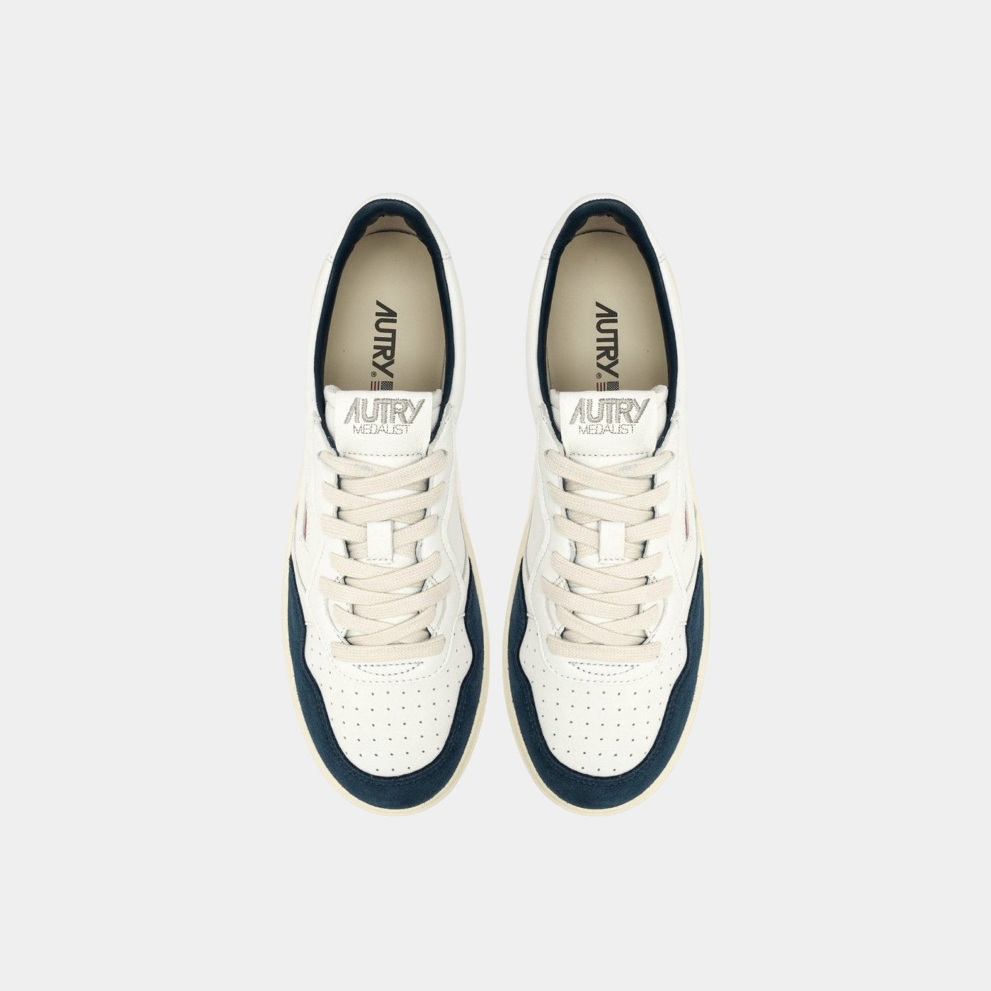 AUTRY Autry Sneakers Medalist in pelle di capra e suede - Bianco/Blu - Hubert Humangoods
