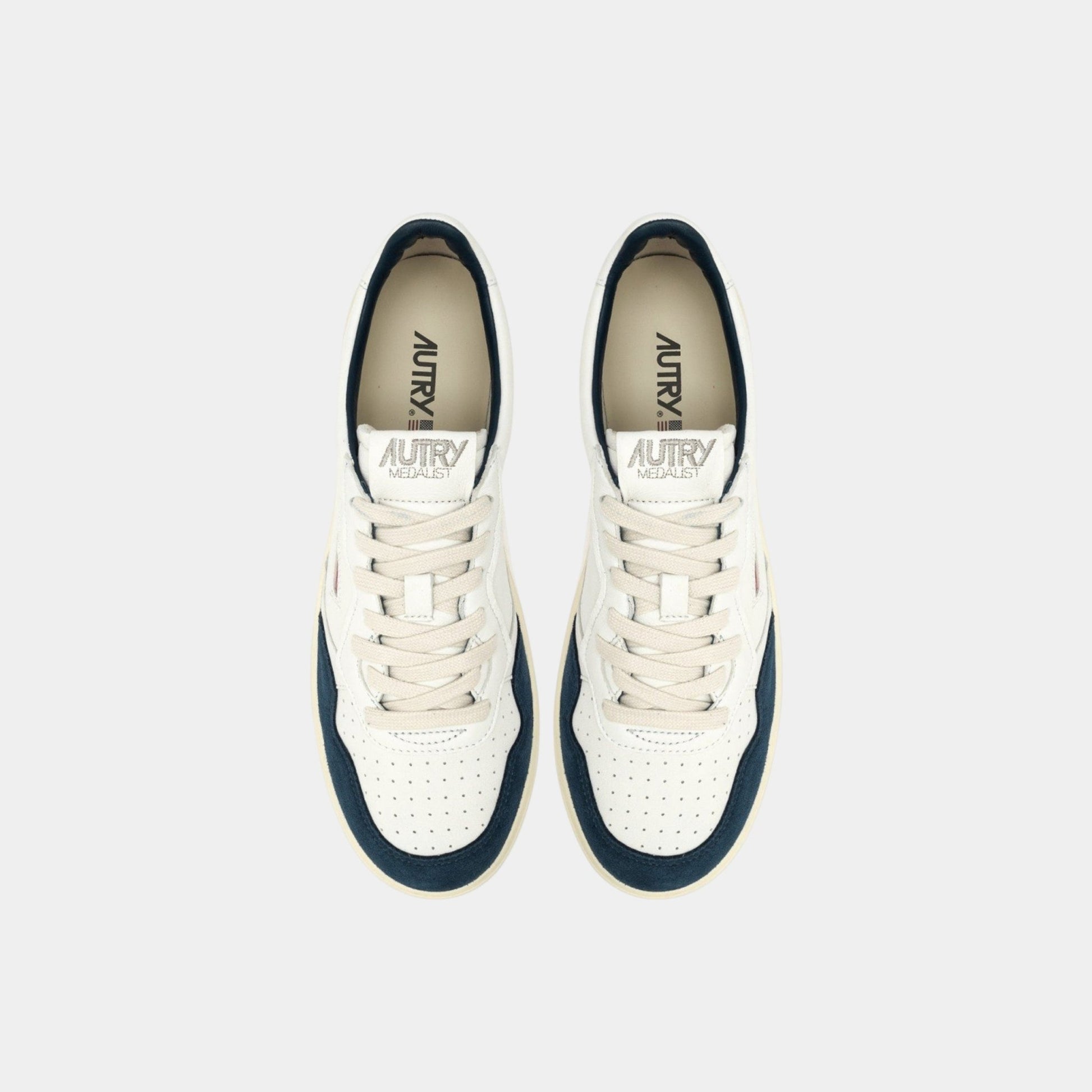 AUTRY Autry Sneakers Medalist in pelle di capra e suede - Bianco/Blu - Hubert Humangoods