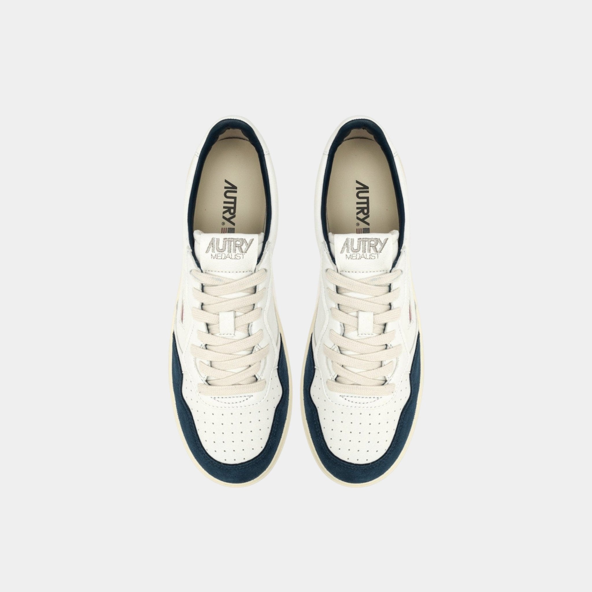 AUTRY Autry Sneakers Medalist in pelle di capra e suede - Bianco/Blu - Hubert Humangoods