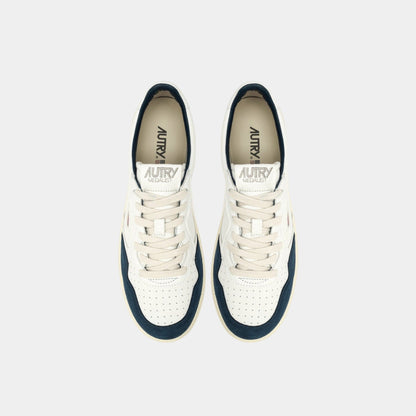 AUTRY Autry Sneakers Medalist in pelle di capra e suede - Bianco/Blu - Hubert Humangoods