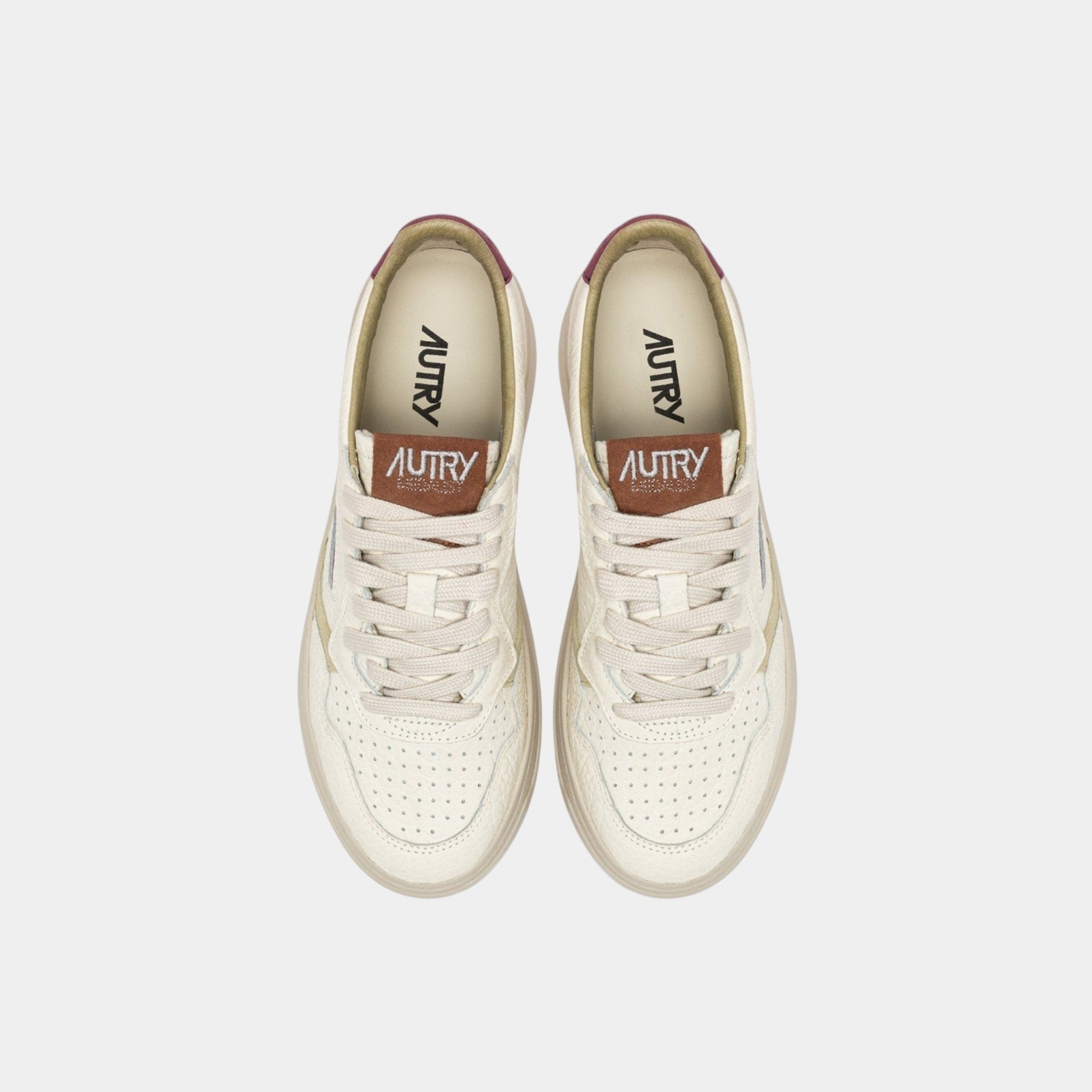 AUTRY Autry Sneakers Medalist in pelle e dettagli - Bianco/Bordeaux - Hubert Humangoods
