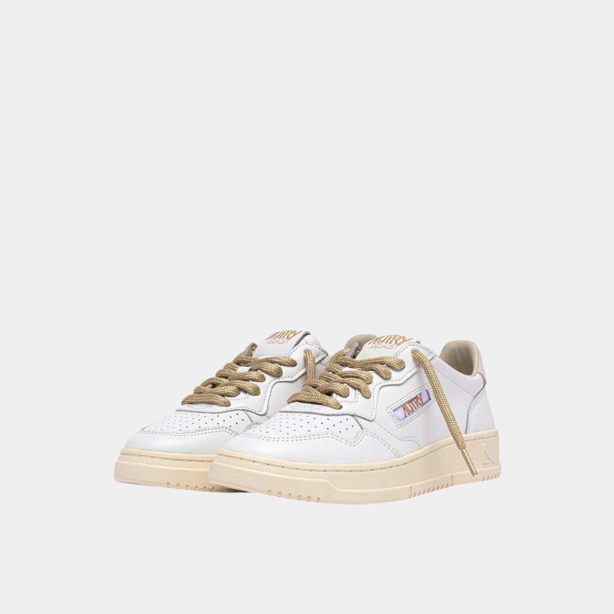 AUTRY Autry Sneakers Medalist in pelle e dettagli Lurex - Bianco - Hubert Humangoods