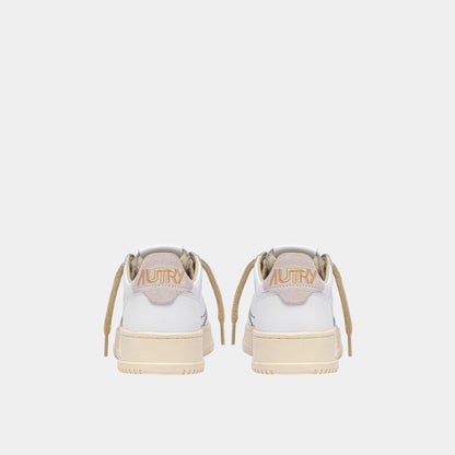 AUTRY Autry Sneakers Medalist in pelle e dettagli Lurex - Bianco - Hubert Humangoods