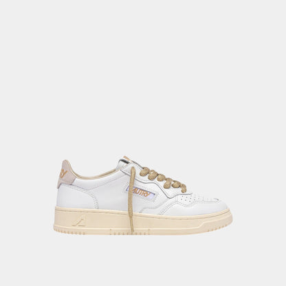 AUTRY Autry Sneakers Medalist in pelle e dettagli Lurex - Bianco - Hubert Humangoods
