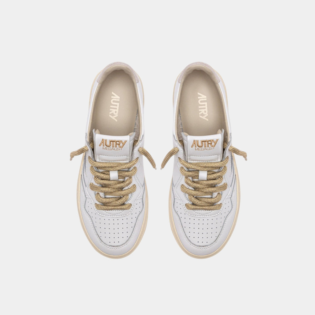 AUTRY Autry Sneakers Medalist in pelle e dettagli Lurex - Bianco - Hubert Humangoods