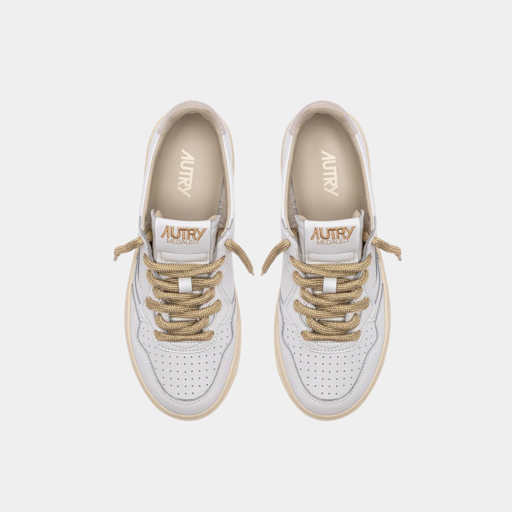 AUTRY Autry Sneakers Medalist in pelle e dettagli Lurex - Bianco - Hubert Humangoods