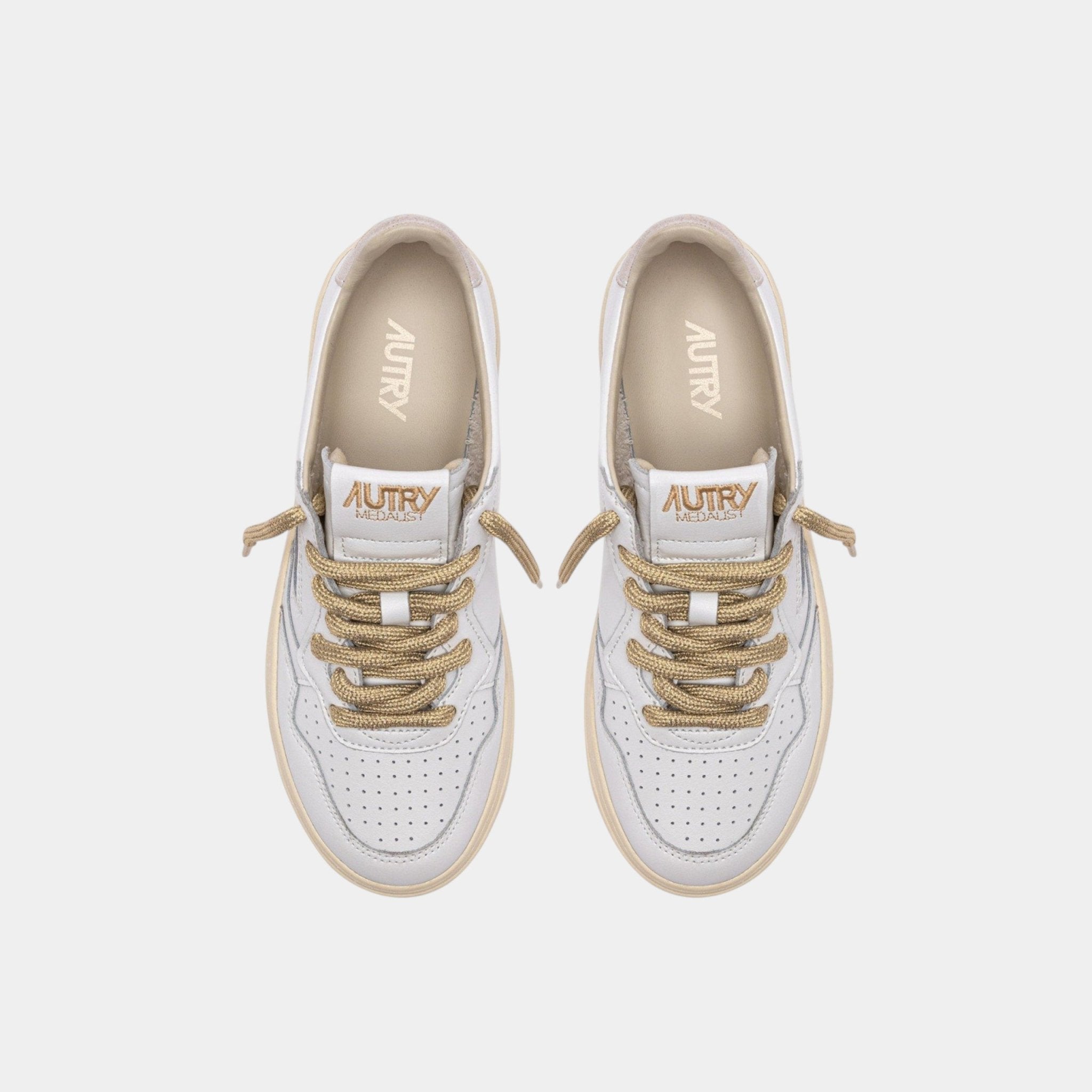 AUTRY Autry Sneakers Medalist in pelle e dettagli Lurex - Bianco - Hubert Humangoods