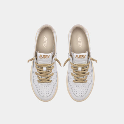 AUTRY Autry Sneakers Medalist in pelle e dettagli Lurex - Bianco - Hubert Humangoods