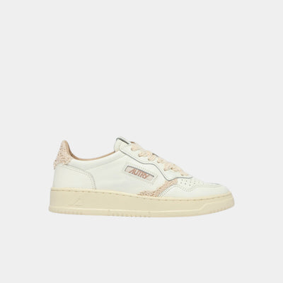 Autry Sneakers Medalist in pelle e Macramè - Bianco/Naturale