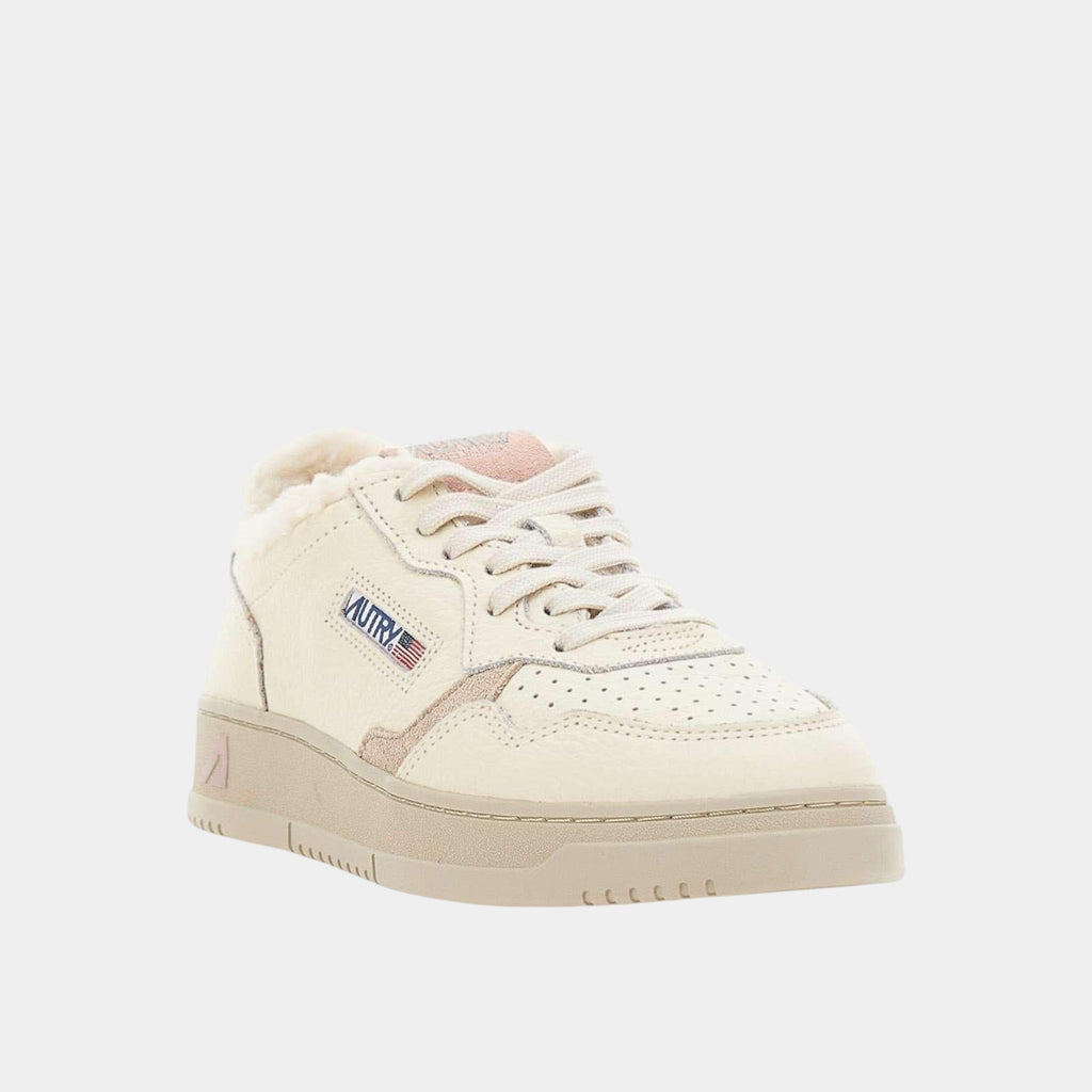 AUTRY - Autry Sneakers Medalist in pelle e pelliccia - Bianco/Rosa/3 - Hubert Humangoods