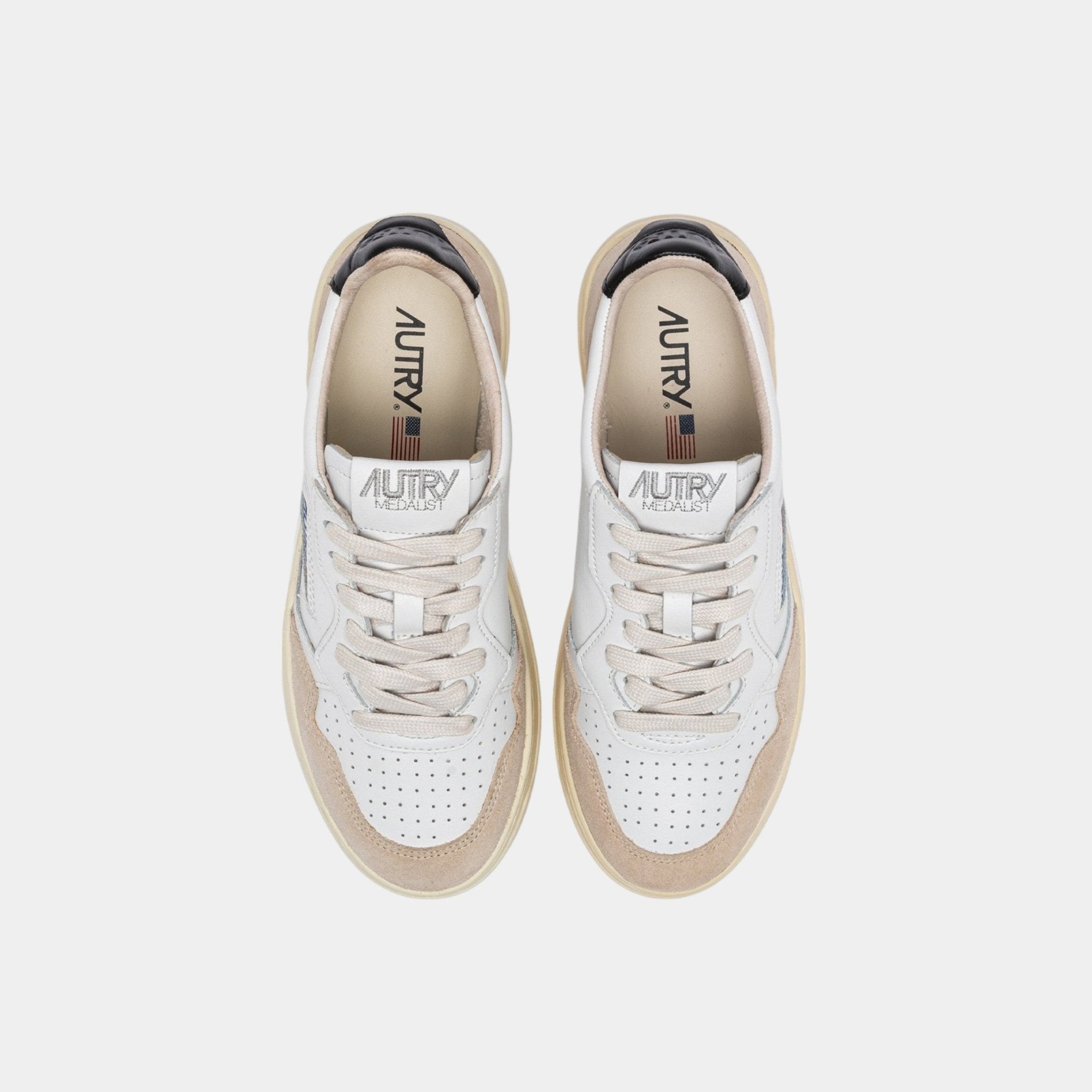 AUTRY Autry Sneakers Medalist in pelle e sude - Bianco/Nero - Hubert Humangoods