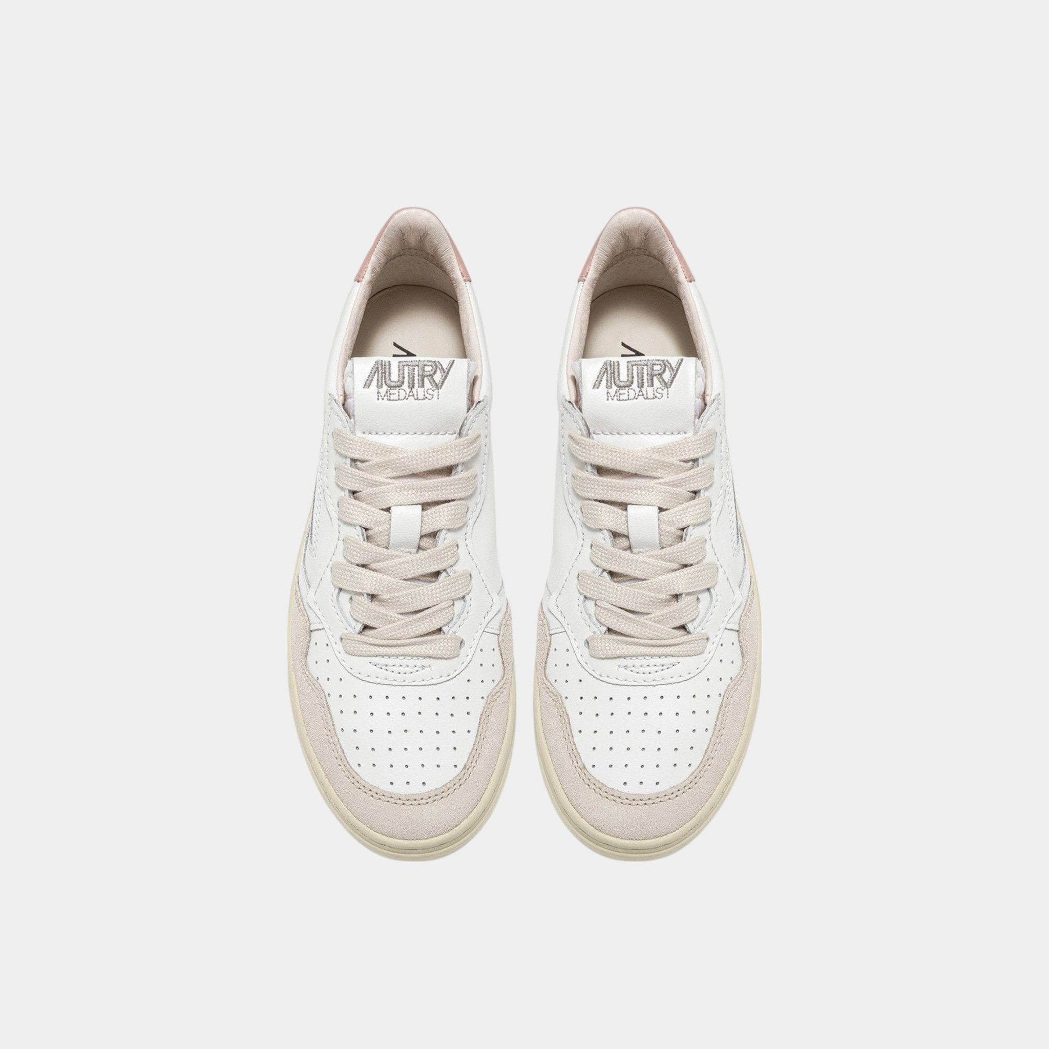 AUTRY Autry Sneakers Medalist in pelle e sude - Bianco/Rosa - Hubert Humangoods