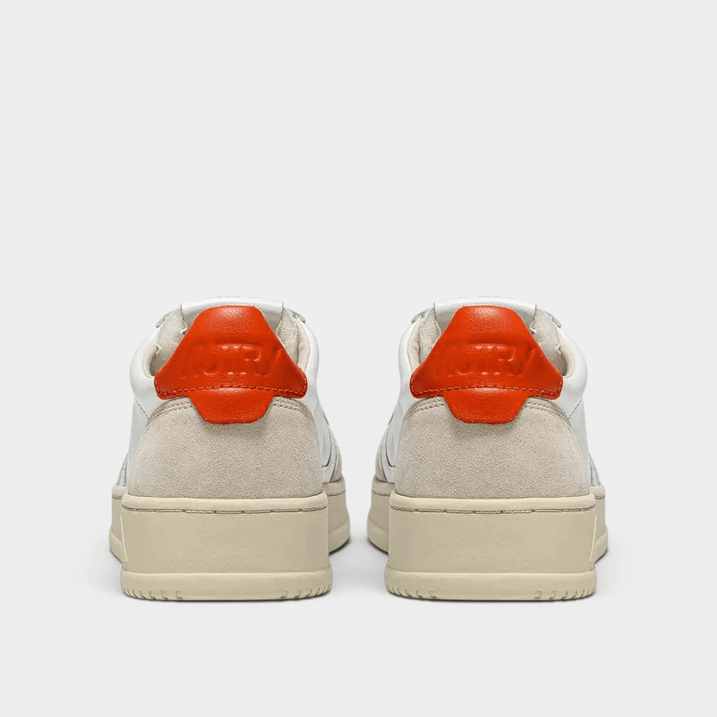 AUTRY - Autry Sneakers Medalist in pelle e suede - Bianco e Arancione/3 - Hubert Humangoods