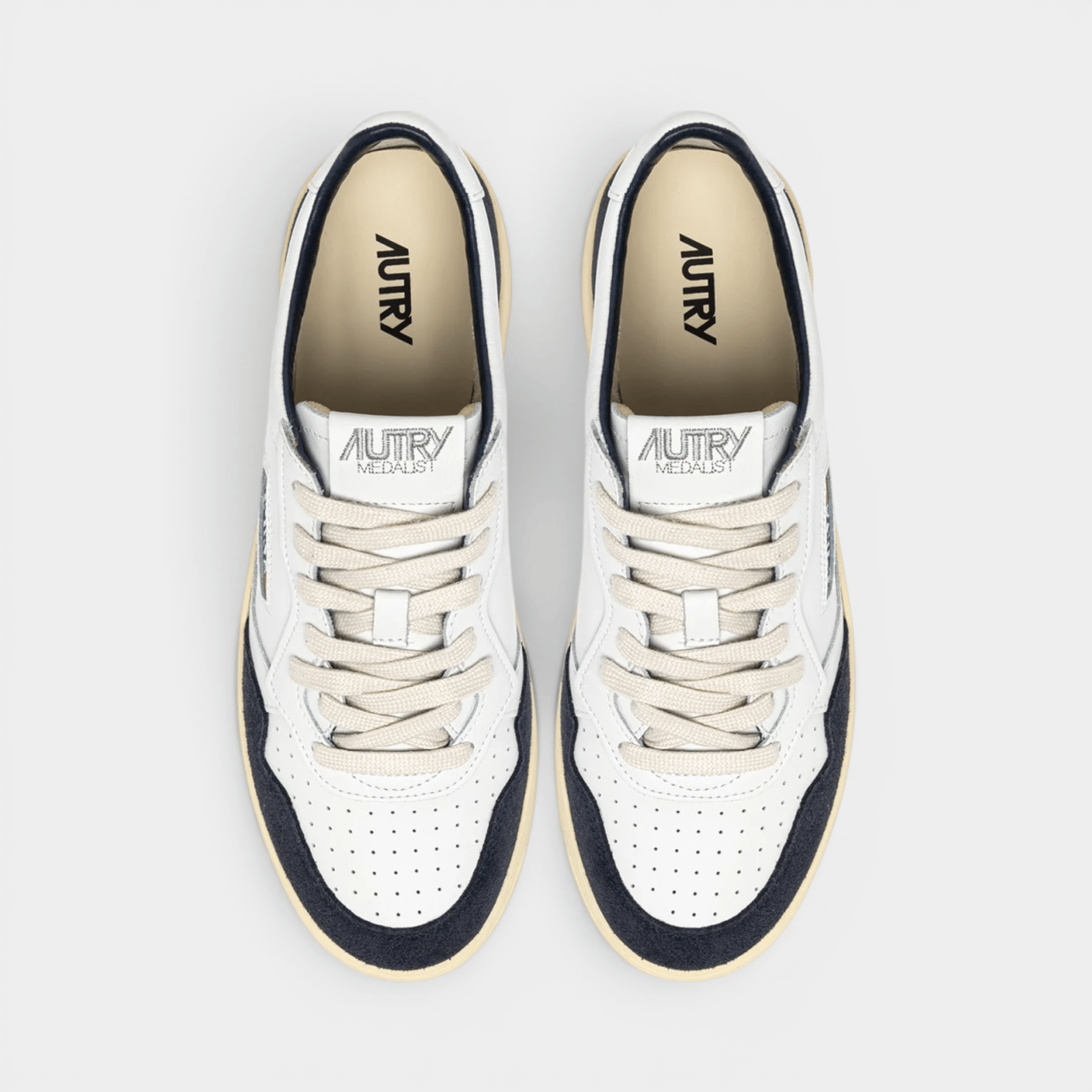 AUTRY - Autry Sneakers Medalist in pelle e suede - Bianco e Blu/6 - Hubert Humangoods