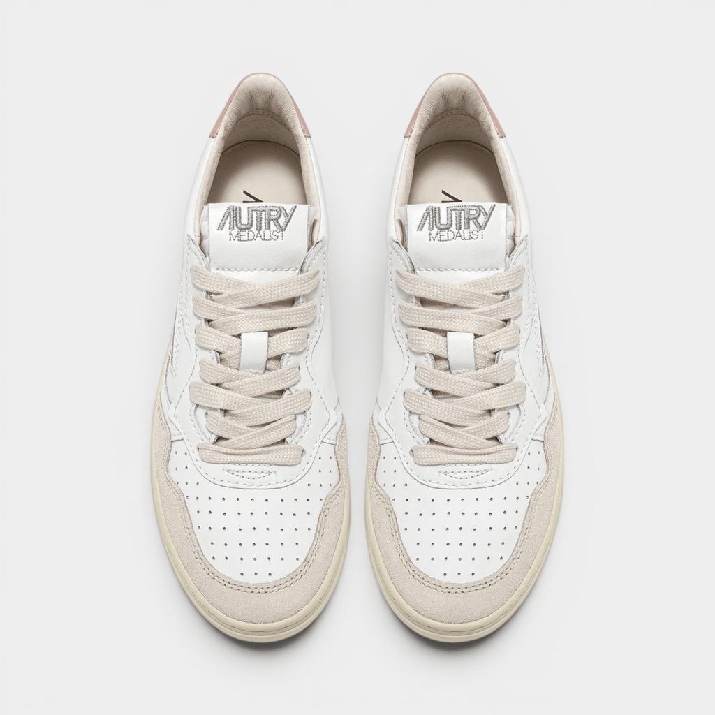 AUTRY - Autry Sneakers Medalist in pelle e suede - Bianco e Rosa/5 - Hubert Humangoods