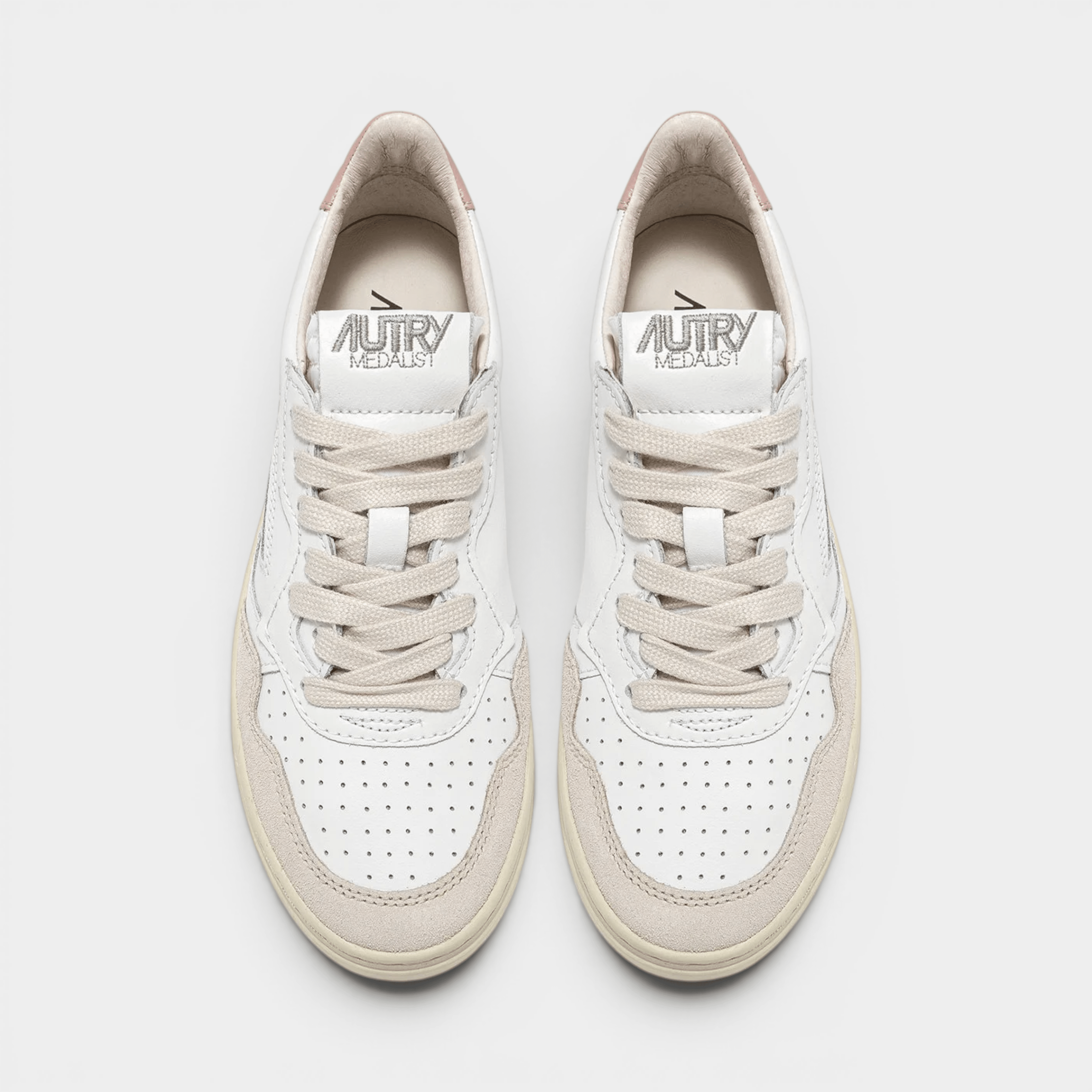 AUTRY - Autry Sneakers Medalist in pelle e suede - Bianco e Rosa/5 - Hubert Humangoods