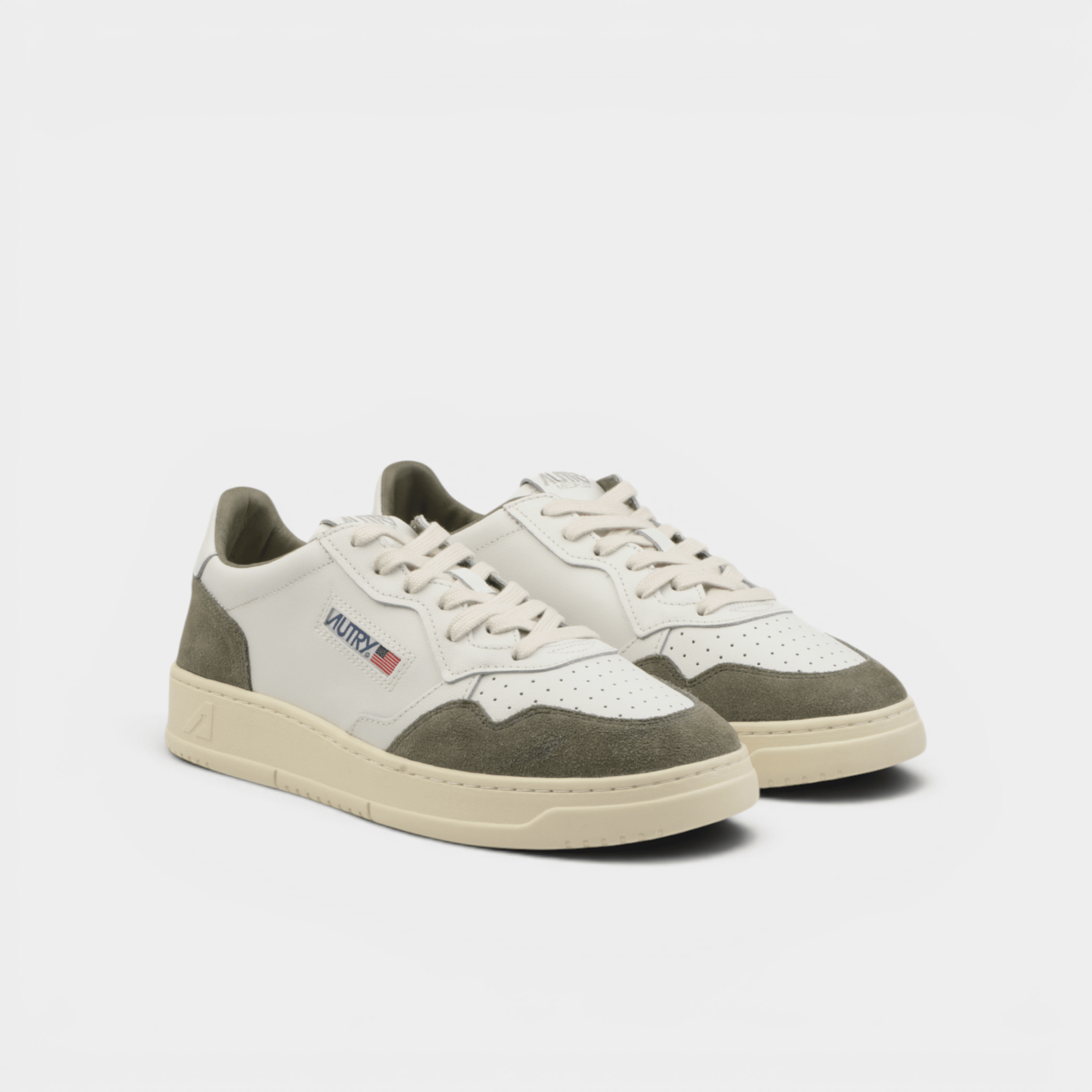 AUTRY - Autry Sneakers Medalist in pelle e suede - Bianco e Verde/2 - Hubert Humangoods