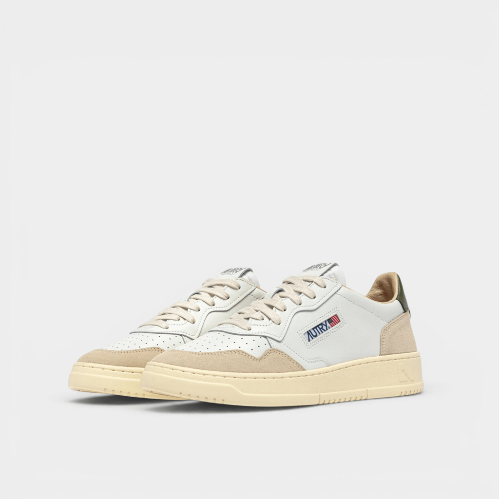 AUTRY - Autry Sneakers Medalist in pelle e suede - Bianco e Verde/2 - Hubert Humangoods