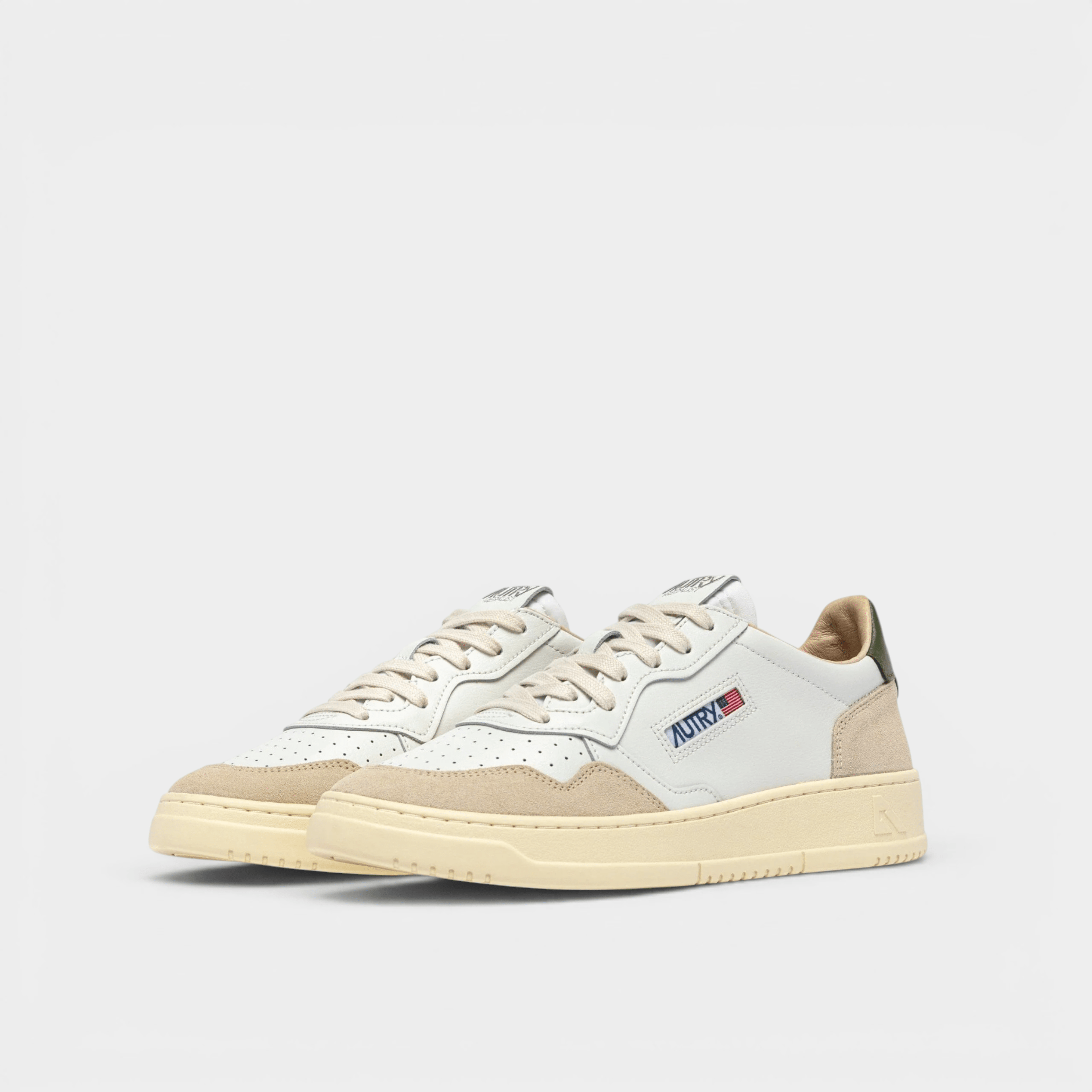 AUTRY - Autry Sneakers Medalist in pelle e suede - Bianco e Verde/2 - Hubert Humangoods