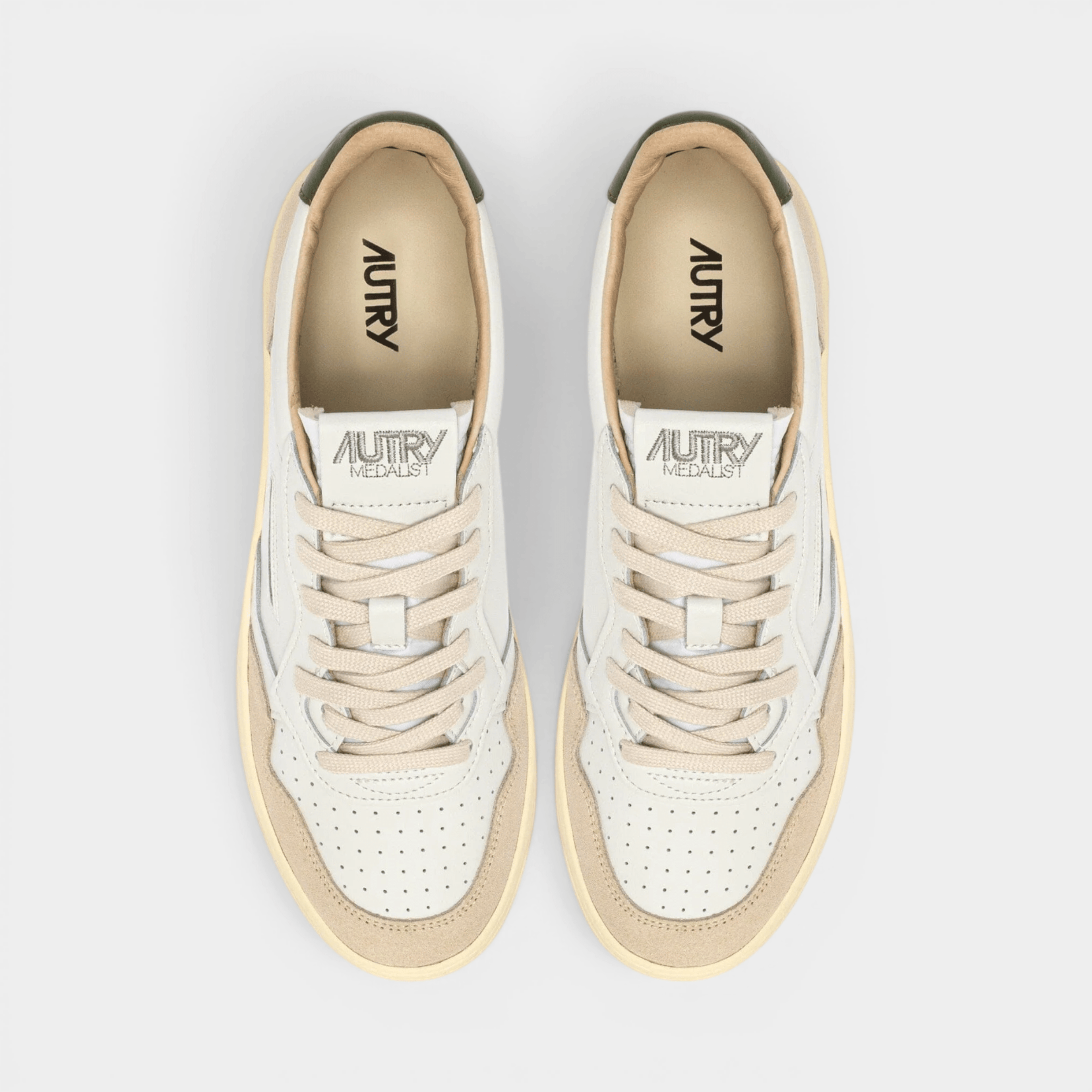 AUTRY - Autry Sneakers Medalist in pelle e suede - Bianco e Verde/5 - Hubert Humangoods