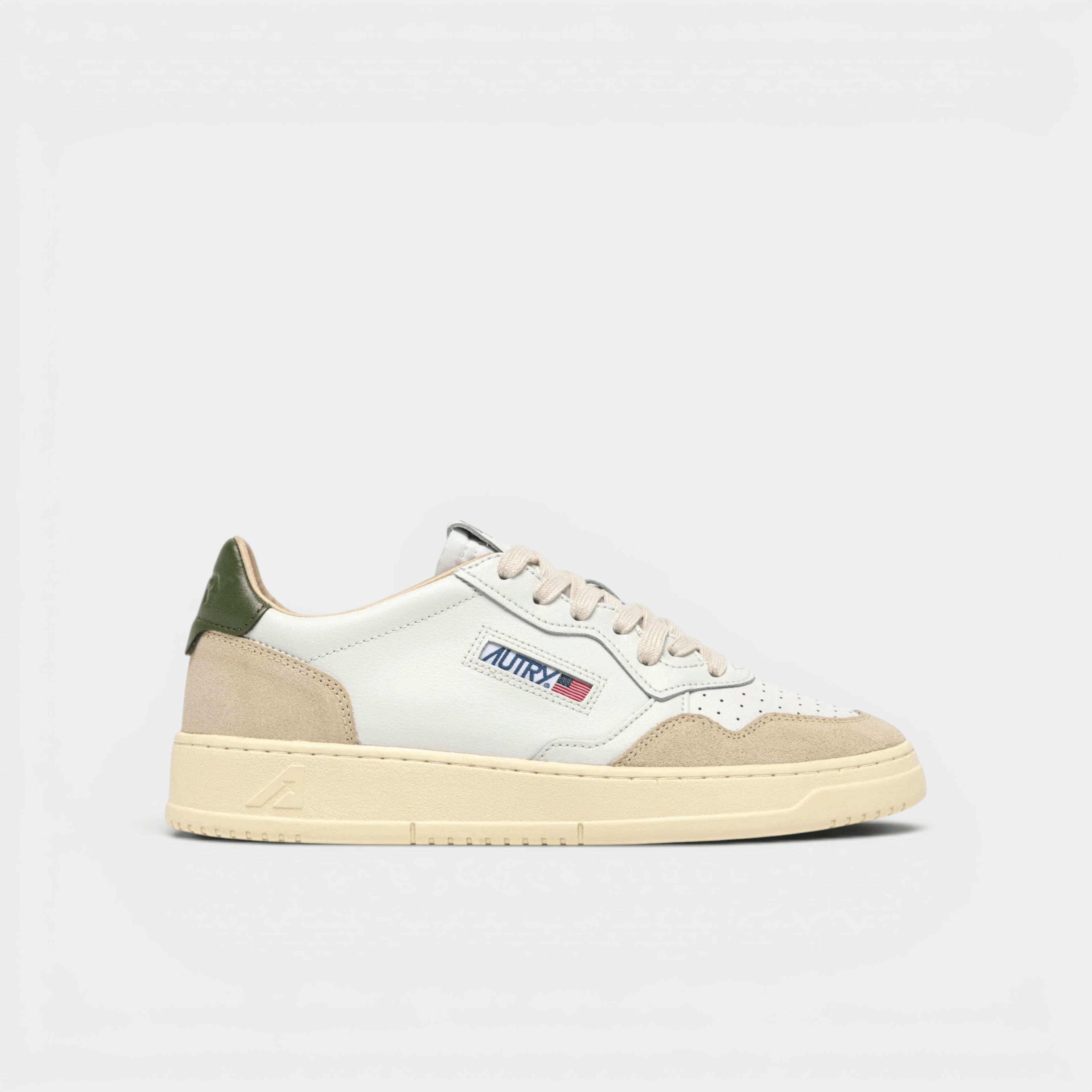 AUTRY - Autry Sneakers Medalist in pelle e suede - Bianco e Verde/1 - Hubert Humangoods