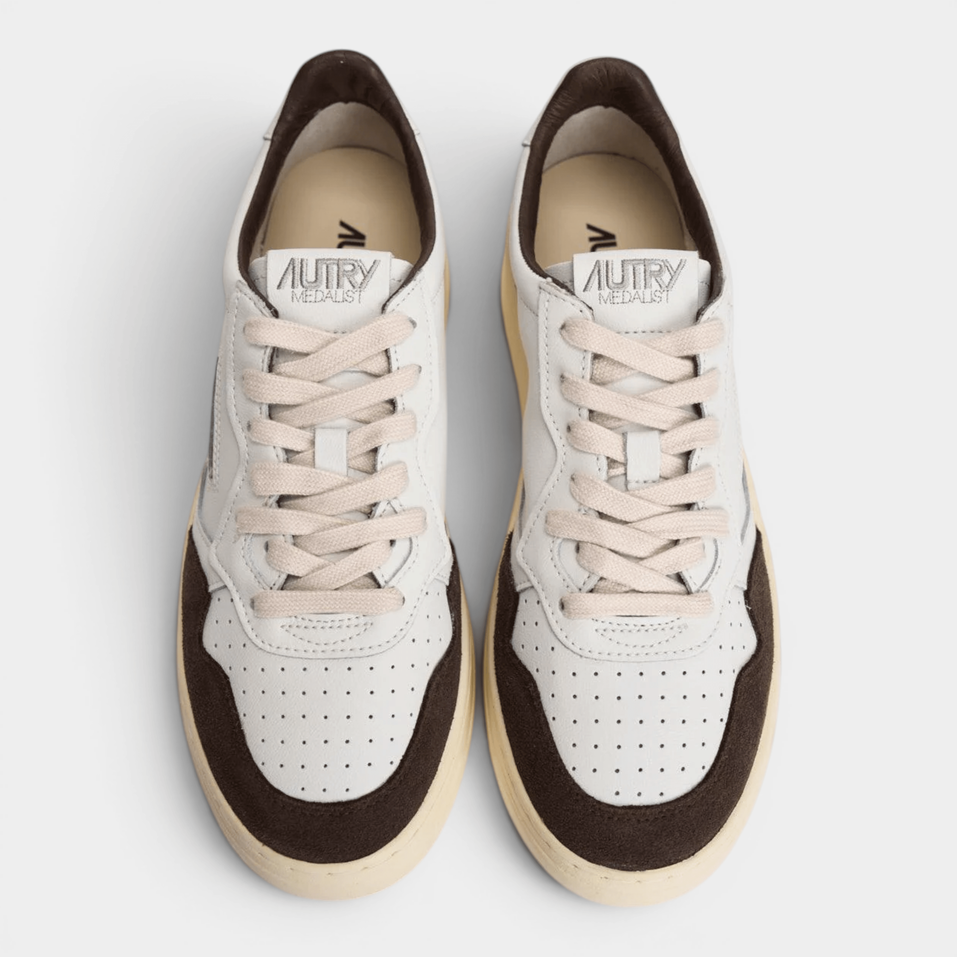 AUTRY - Autry Sneakers Medalist in pelle e suede - Bianco/Marrone scuro/4 - Hubert Humangoods