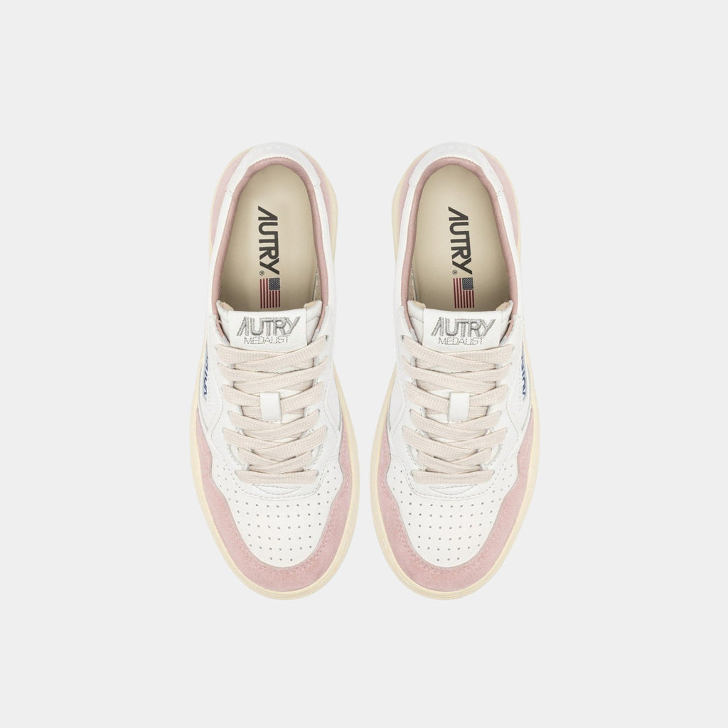 AUTRY Autry Sneakers Medalist in pelle e suede - Bianco/rosa - Hubert Humangoods