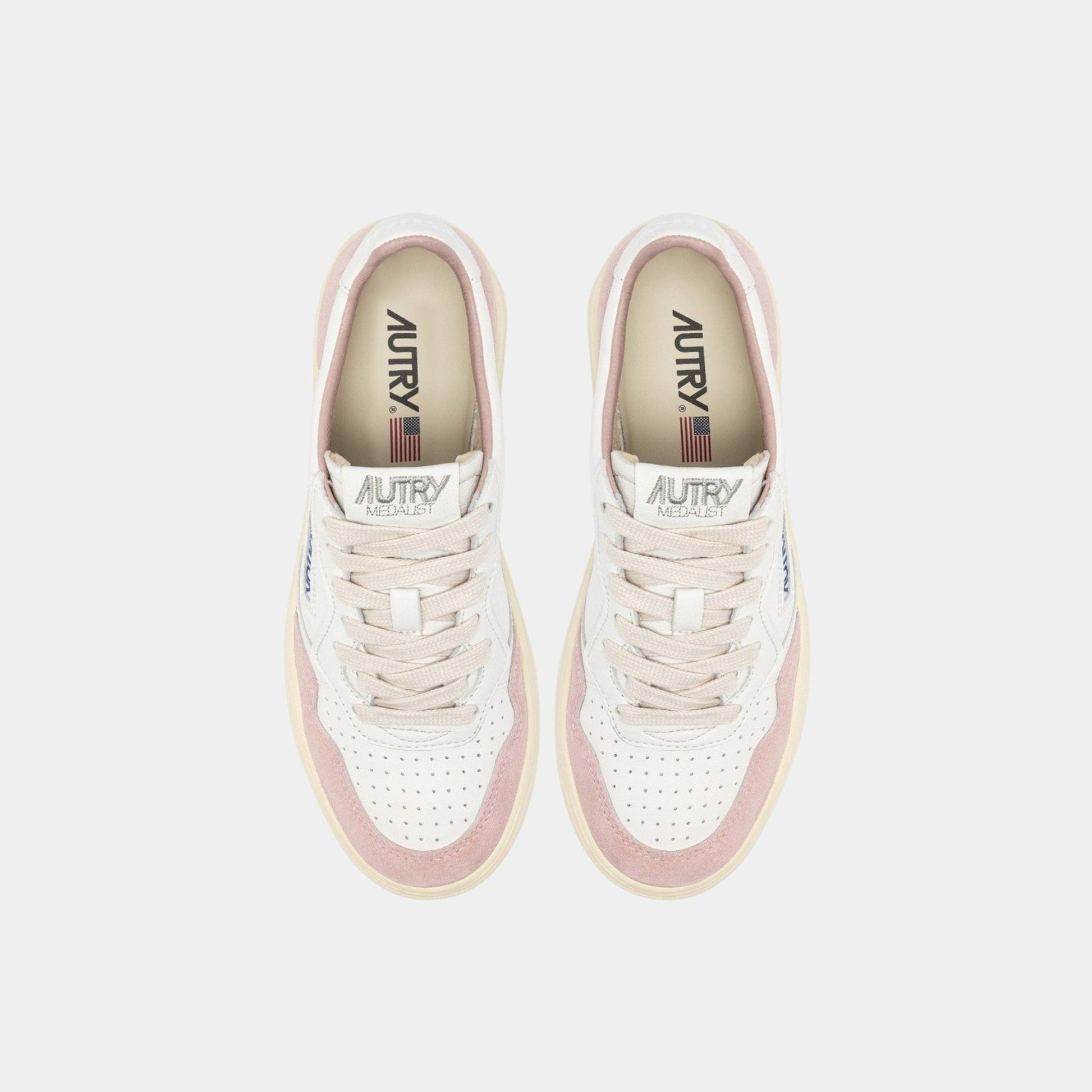 AUTRY Autry Sneakers Medalist in pelle e suede - Bianco/rosa - Hubert Humangoods
