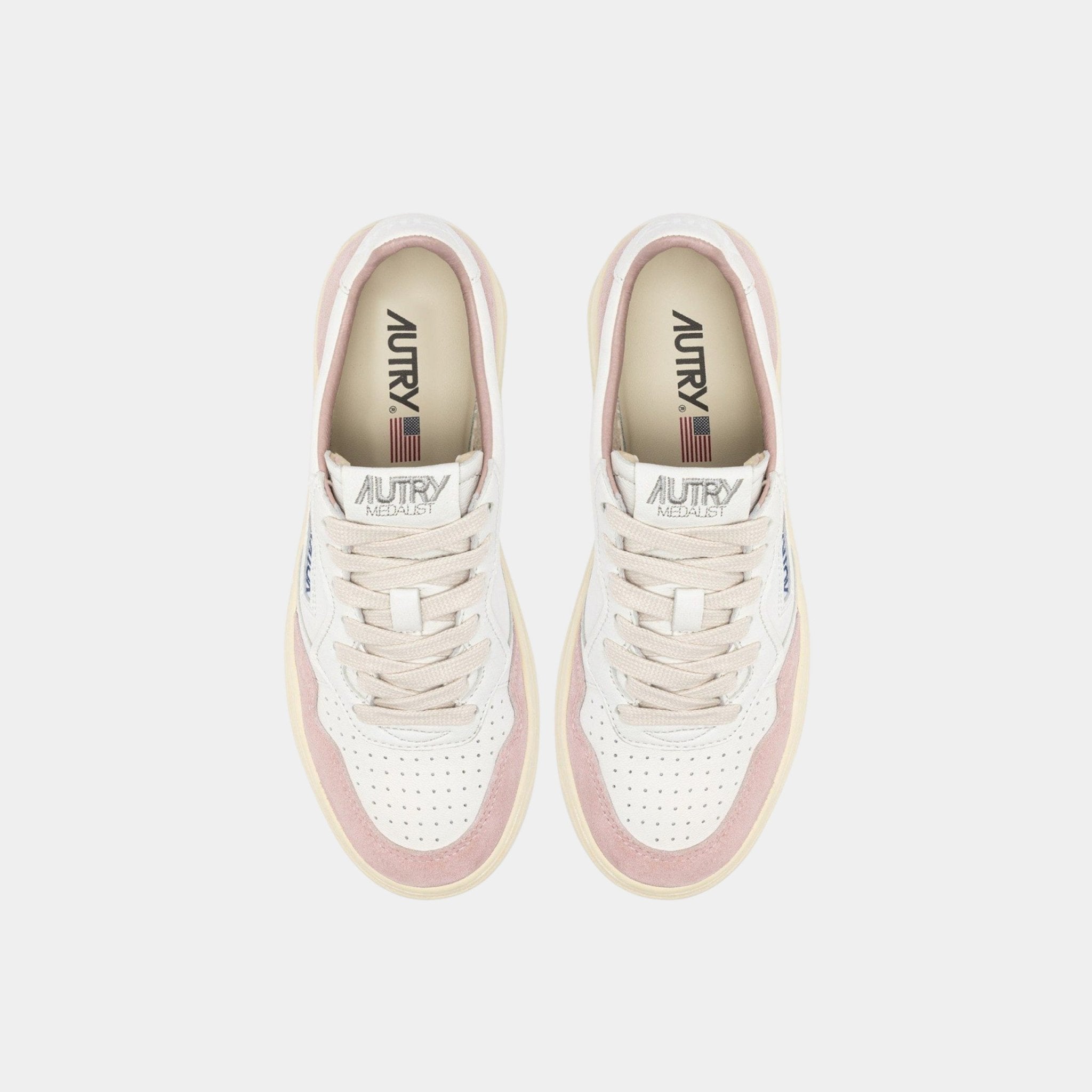 AUTRY Autry Sneakers Medalist in pelle e suede - Bianco/rosa - Hubert Humangoods