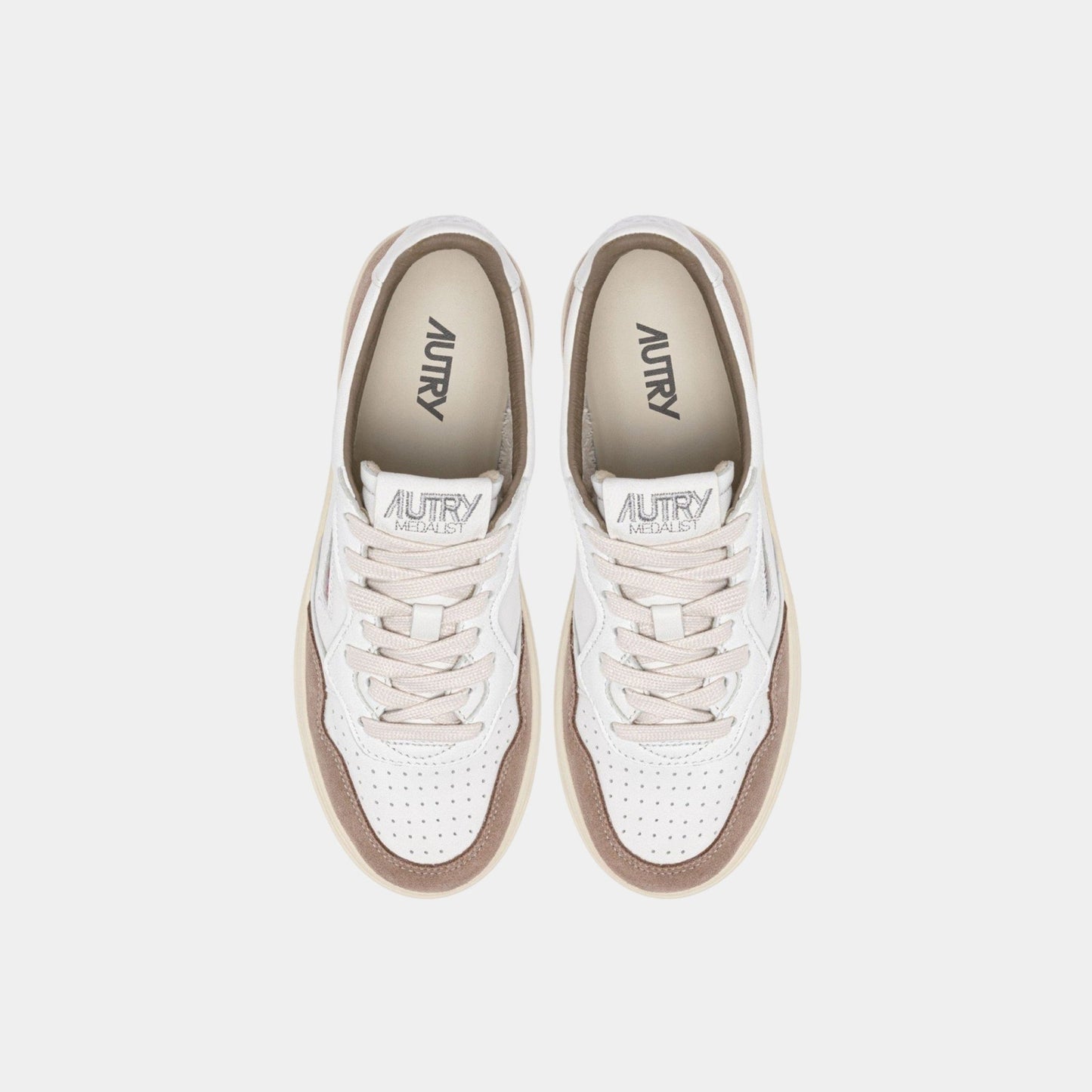 AUTRY Autry Sneakers Medalist in pelle e suede - Bianco/Tabacco - Hubert Humangoods