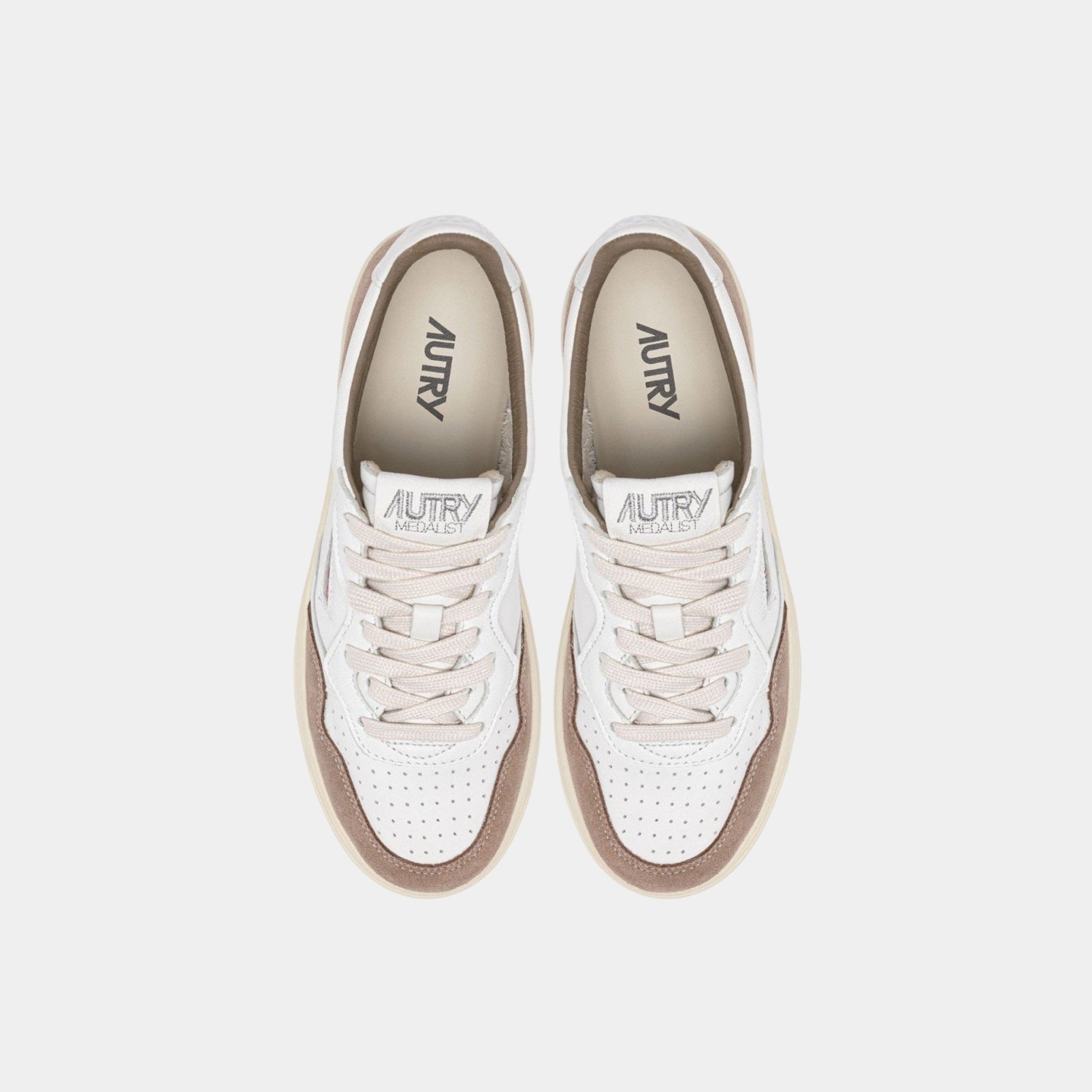 AUTRY Autry Sneakers Medalist in pelle e suede - Bianco/Tabacco - Hubert Humangoods