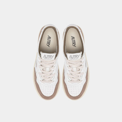 AUTRY Autry Sneakers Medalist in pelle e suede - Bianco/Tabacco - Hubert Humangoods