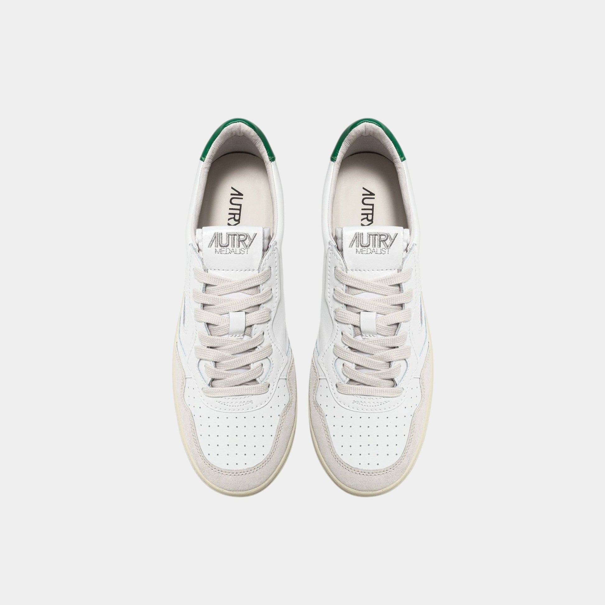 AUTRY Autry Sneakers Medalist in pelle e suede - Bianco/Verde - Hubert Humangoods