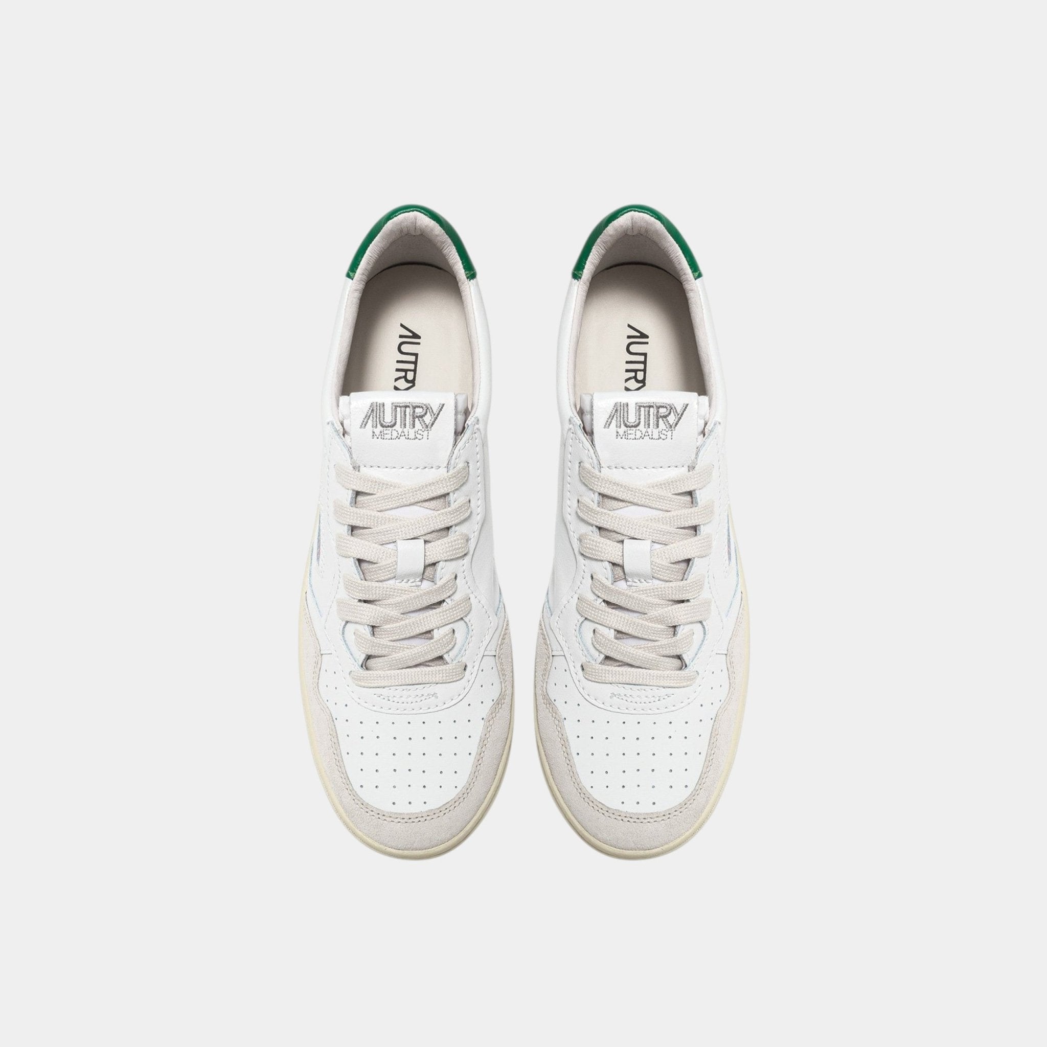 AUTRY Autry Sneakers Medalist in pelle e suede - Bianco/Verde - Hubert Humangoods