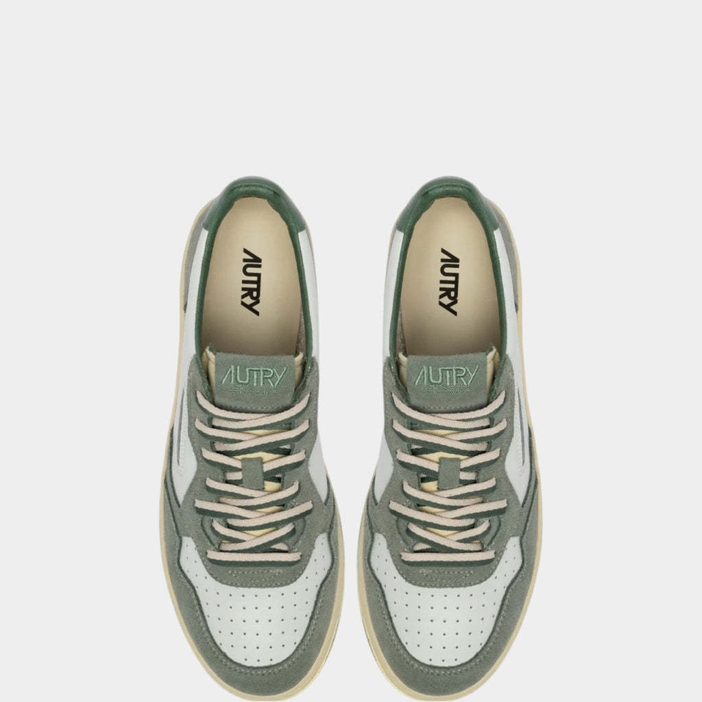 AUTRY - Autry Sneakers Medalist in pelle e suede - Grigio/Verde/5 - Hubert Humangoods