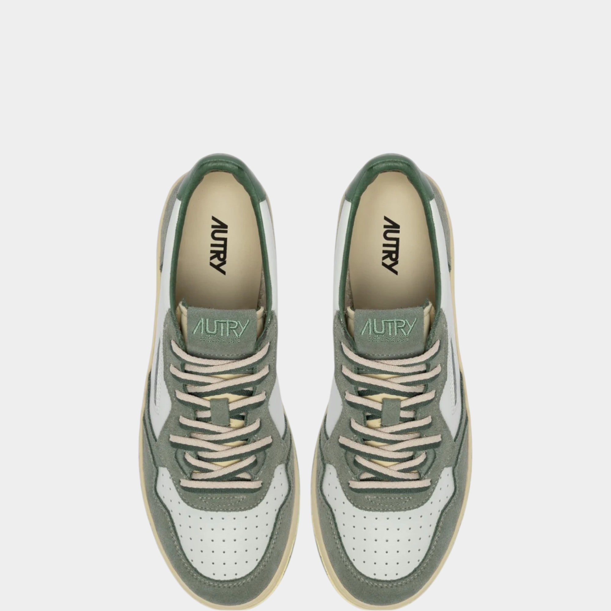 AUTRY - Autry Sneakers Medalist in pelle e suede - Grigio/Verde/5 - Hubert Humangoods