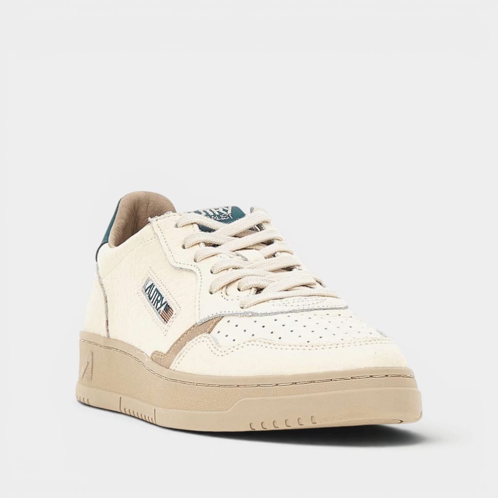 AUTRY - Autry Sneakers Medalist in pelle ensign - Bianco e Verde/2 - Hubert Humangoods