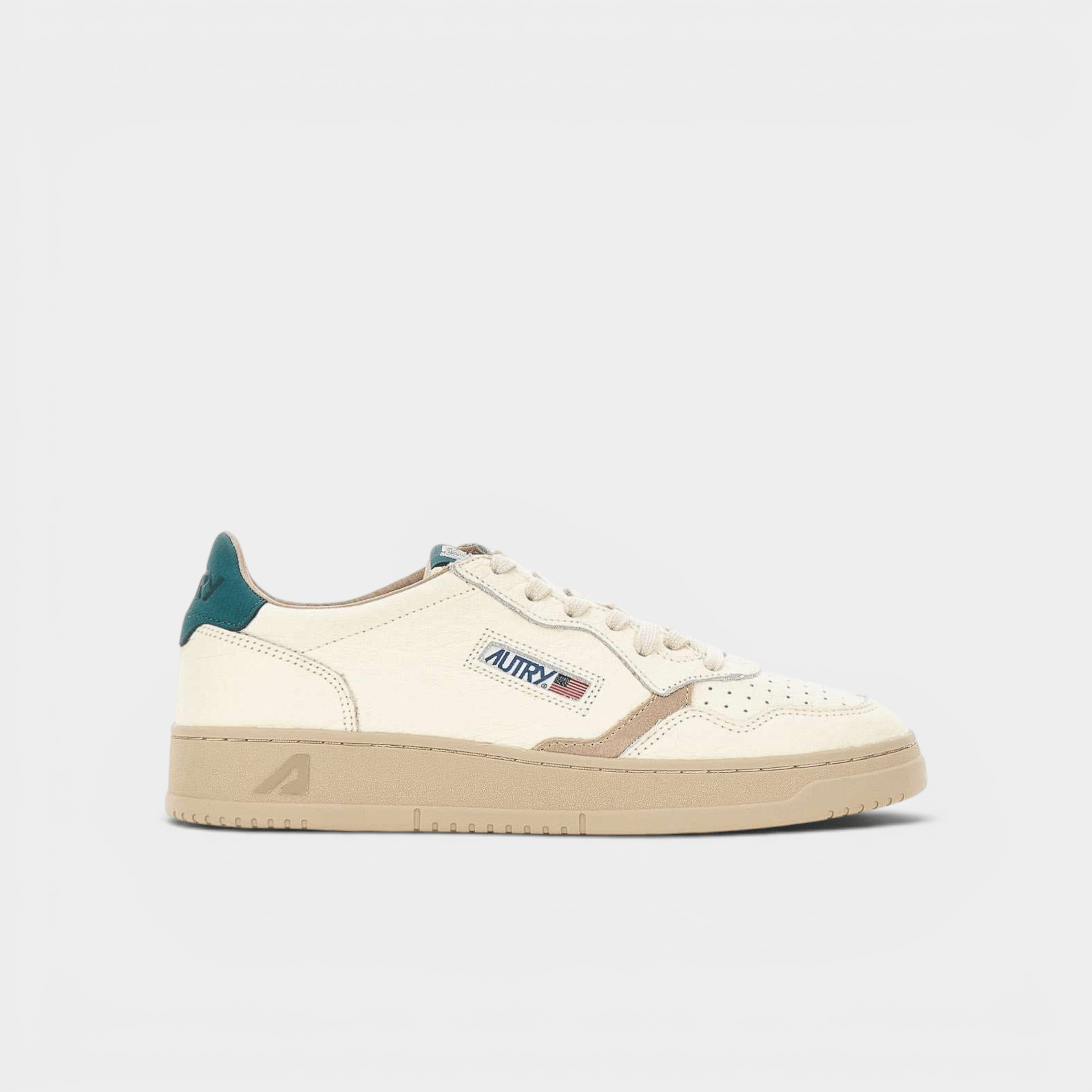 AUTRY - Autry Sneakers Medalist in pelle ensign - Bianco e Verde/1 - Hubert Humangoods