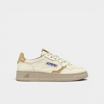 Autry Sneakers Medalist in pelle ensign e cavallino - Sabbia