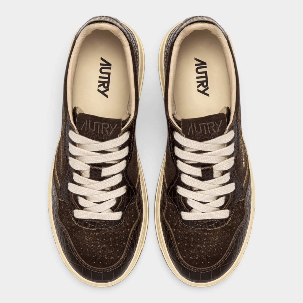 AUTRY - Autry Sneakers Medalist in suede e pelle stampa cocco - Marrone/5 - Hubert Humangoods