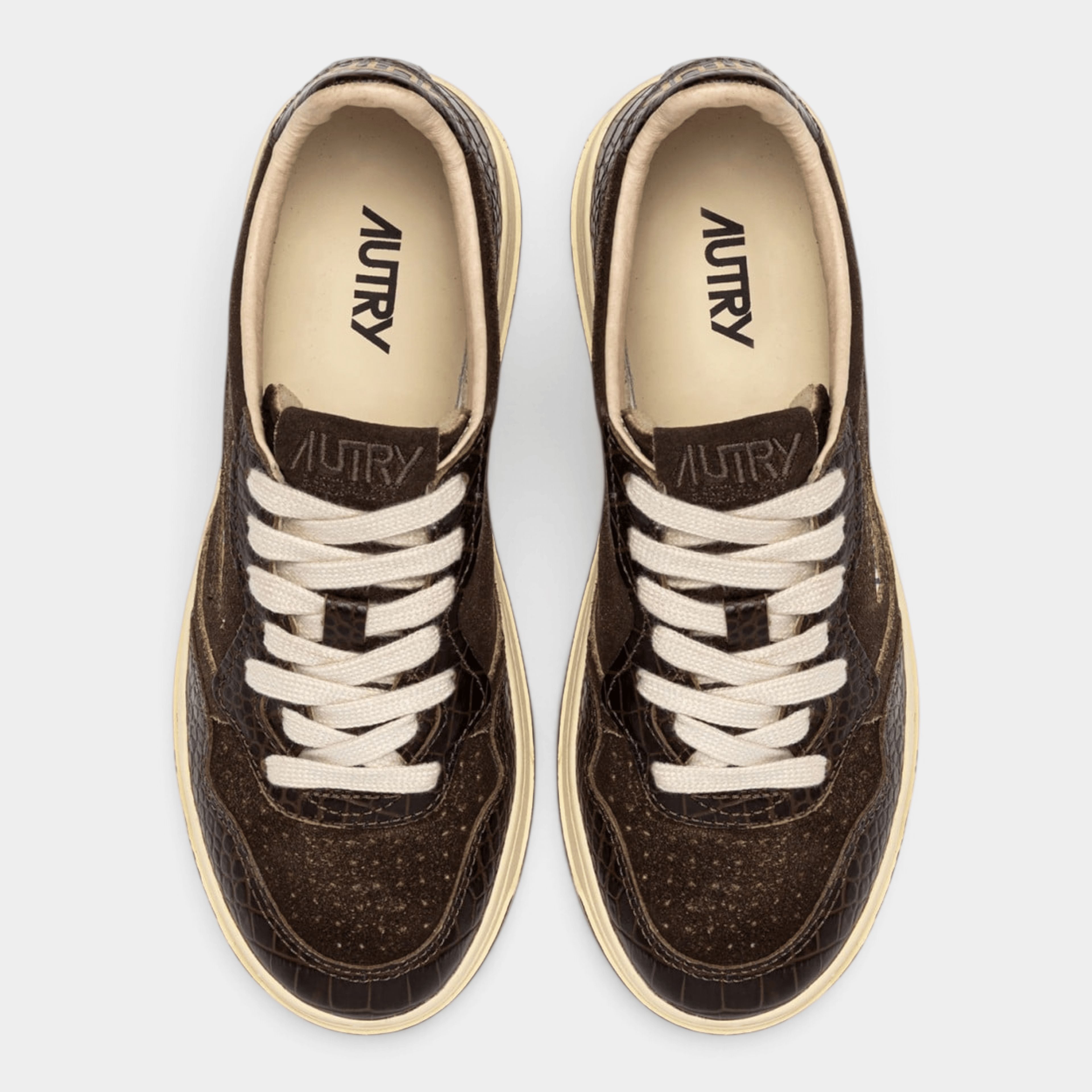 AUTRY - Autry Sneakers Medalist in suede e pelle stampa cocco - Marrone/5 - Hubert Humangoods