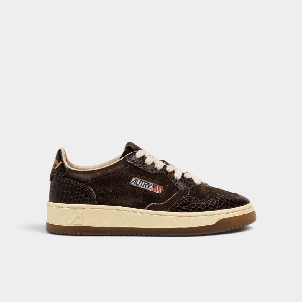 AUTRY - Autry Sneakers Medalist in suede e pelle stampa cocco - Marrone/1 - Hubert Humangoods