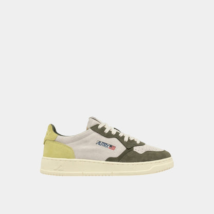 AUTRY Autry Sneakers Medalist in suede - Grigio Militare Lime - Hubert Humangoods