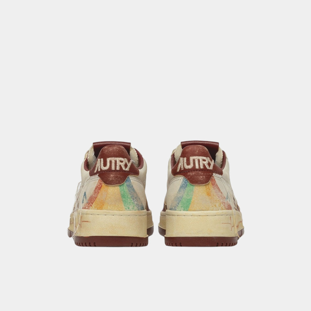 AUTRY - Autry Sneakers Medalist Super Vintage in pelle - Bordeaux/Bianco/3 - Hubert Humangoods
